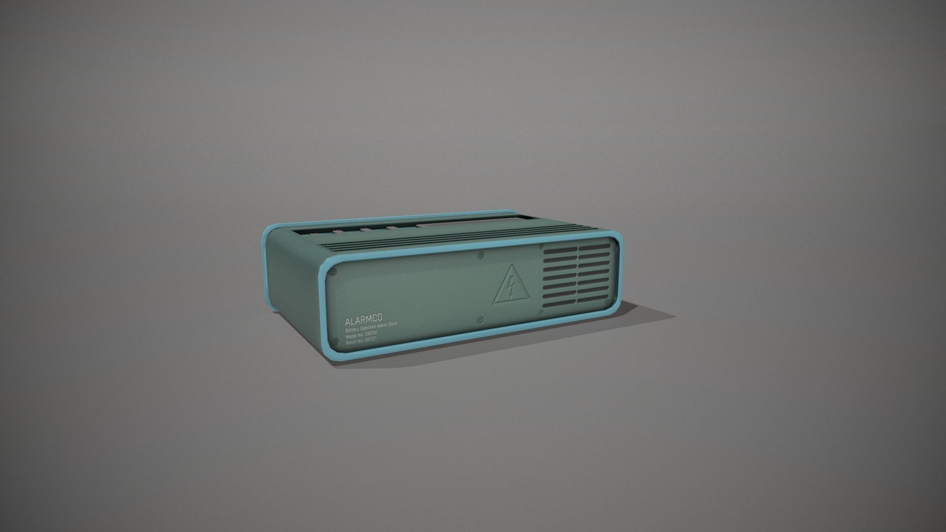 Blue Stylized Digital Alarm Clock Low-poly 3D model_7