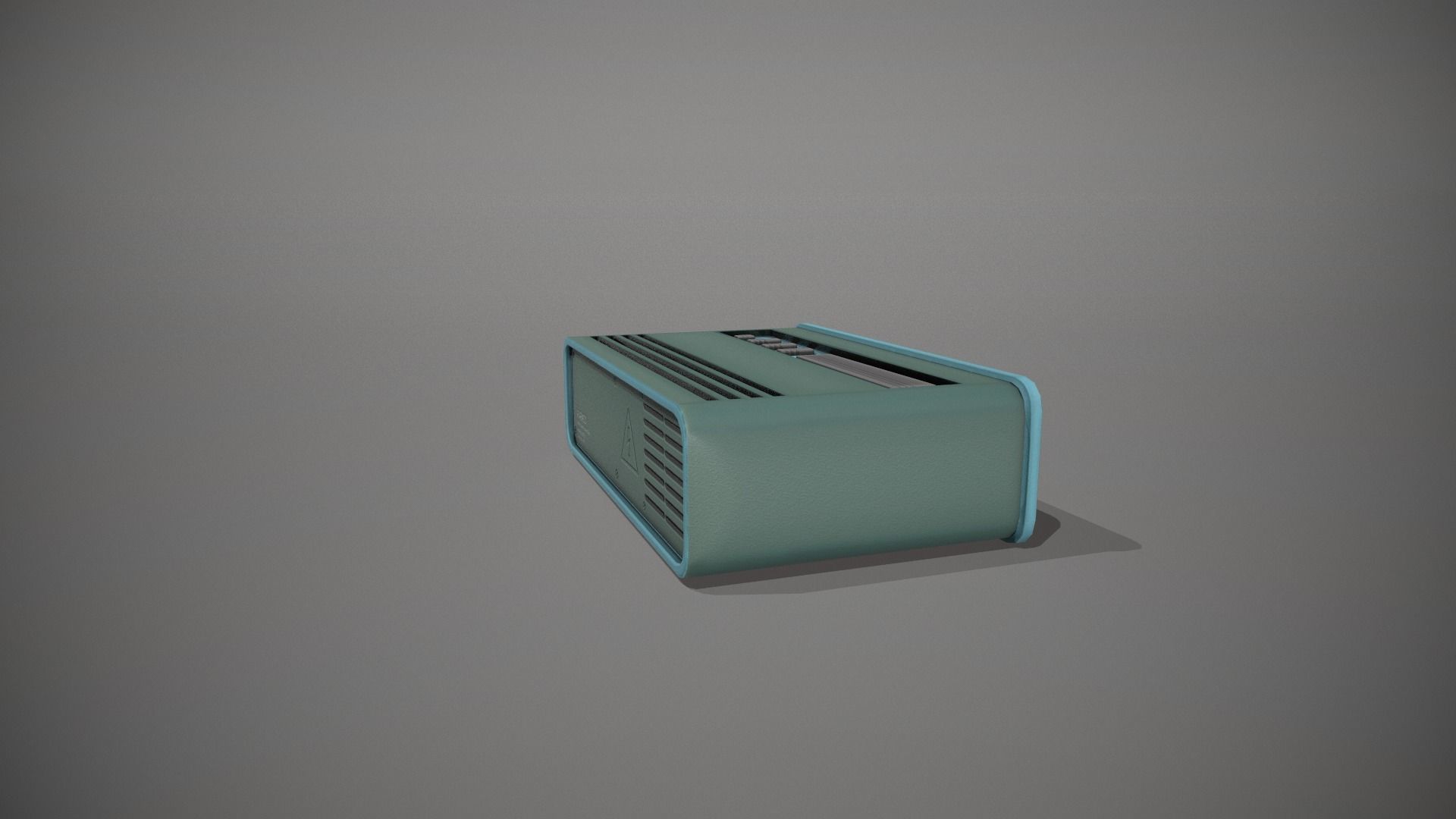 Blue Stylized Digital Alarm Clock Low-poly 3D model_4