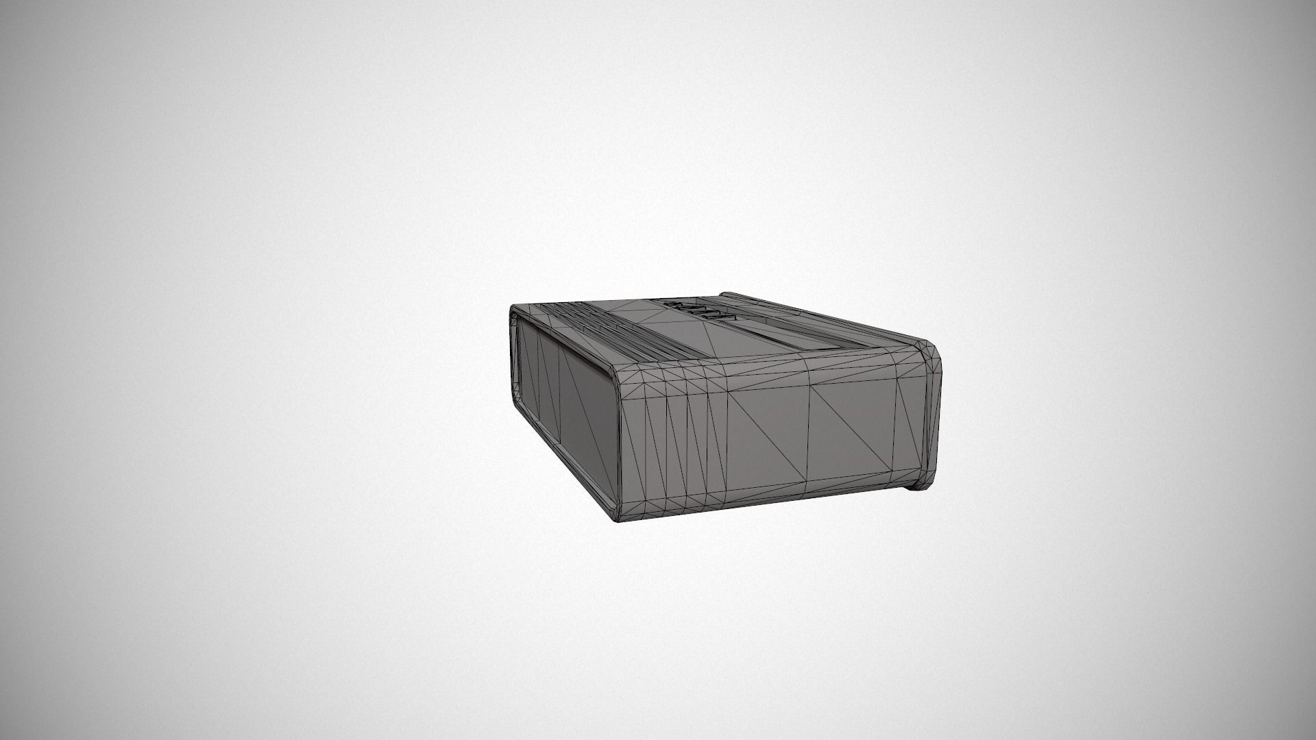 Blue Stylized Digital Alarm Clock Low-poly 3D model_16