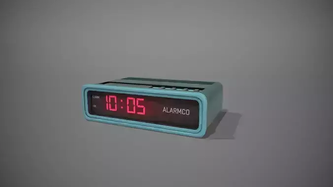 Blue Stylized Digital Alarm Clock