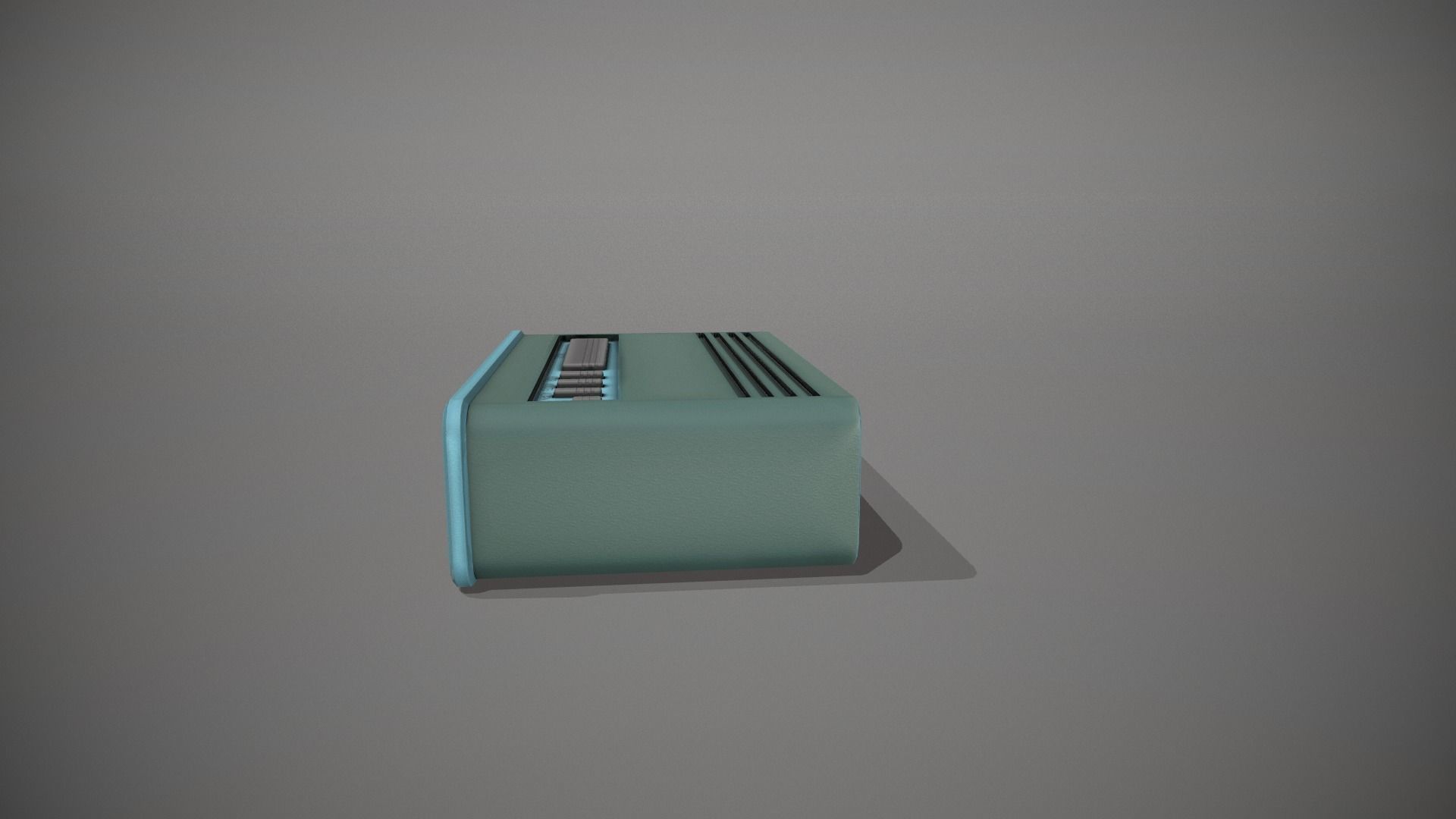 Blue Stylized Digital Alarm Clock Low-poly 3D model_9