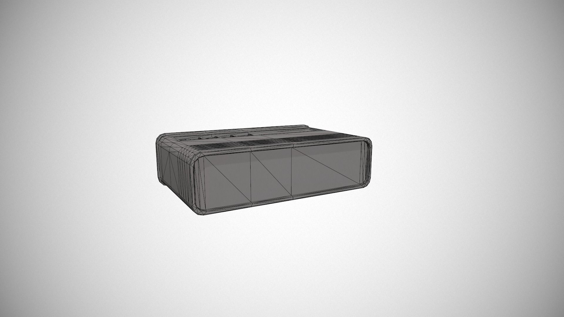 Blue Stylized Digital Alarm Clock Low-poly 3D model_19