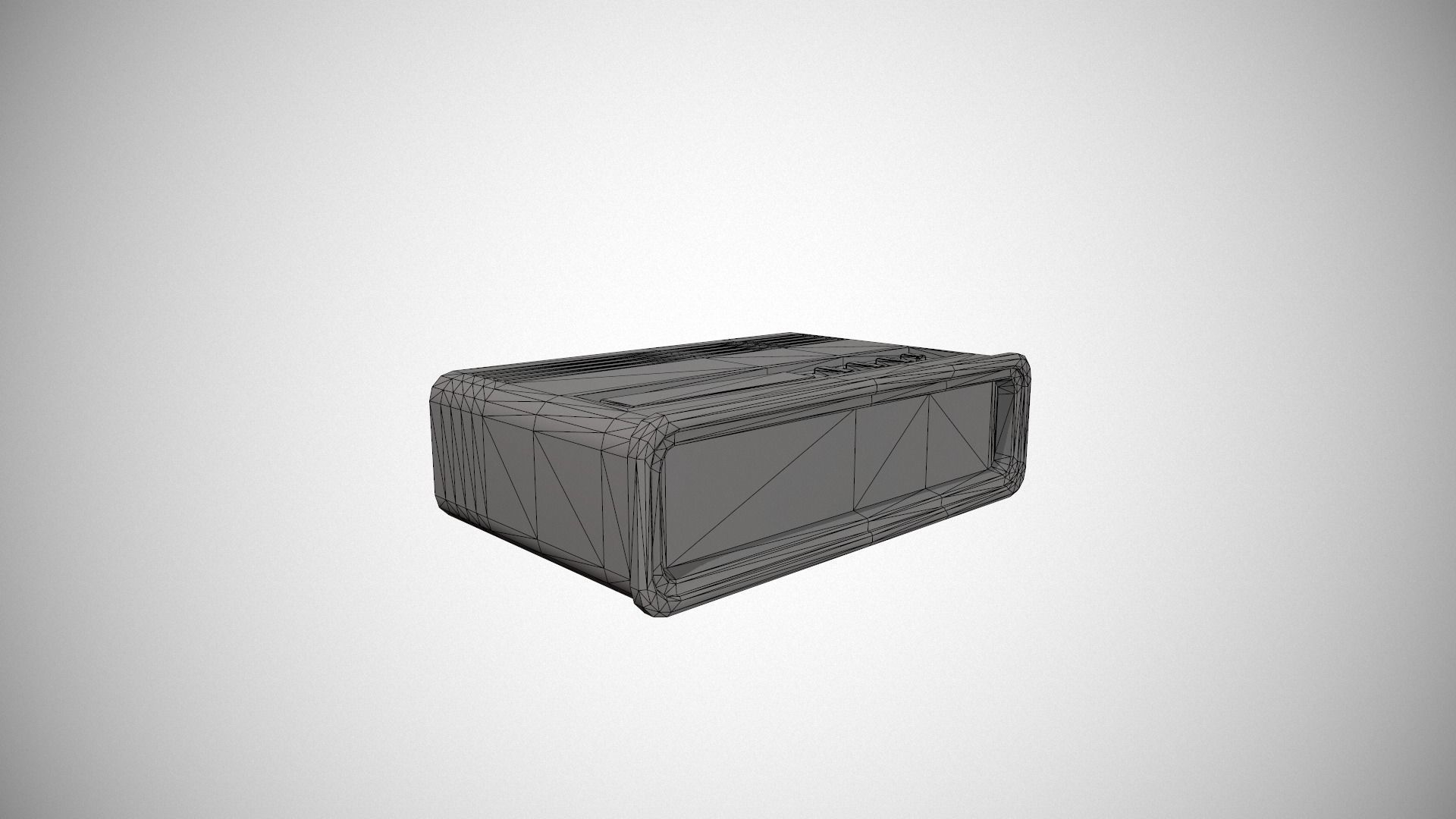 Blue Stylized Digital Alarm Clock Low-poly 3D model_14