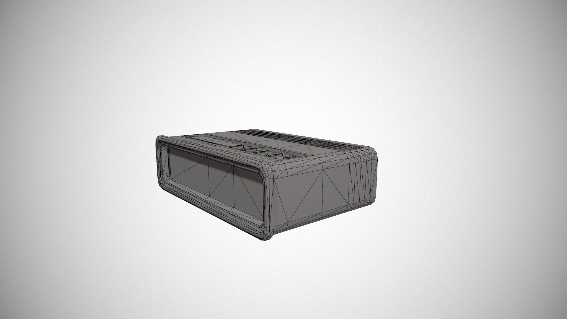 Blue Stylized Digital Alarm Clock Low-poly 3D model_22