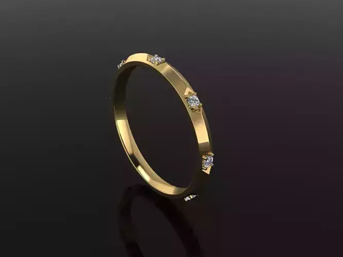 Spike Band Spaced Diamond Infinity Band Ring