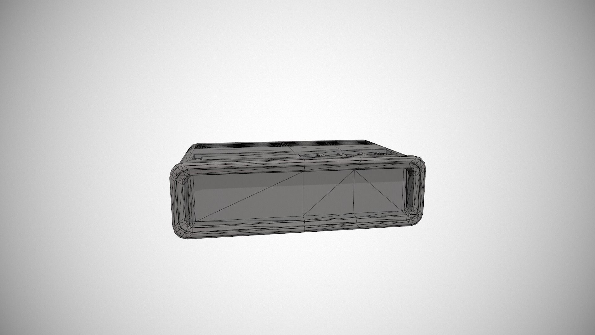 Green Stylized Digital Alarm Clock Low-poly 3D model_13