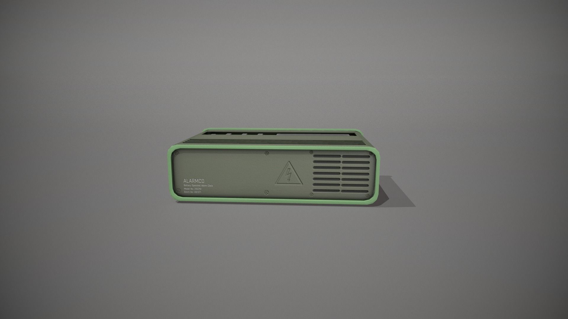 Green Stylized Digital Alarm Clock Low-poly 3D model_6