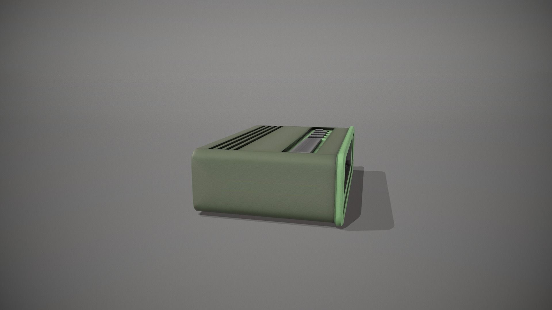 Green Stylized Digital Alarm Clock Low-poly 3D model_3