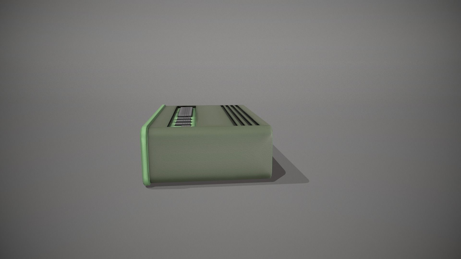 Green Stylized Digital Alarm Clock Low-poly 3D model_9