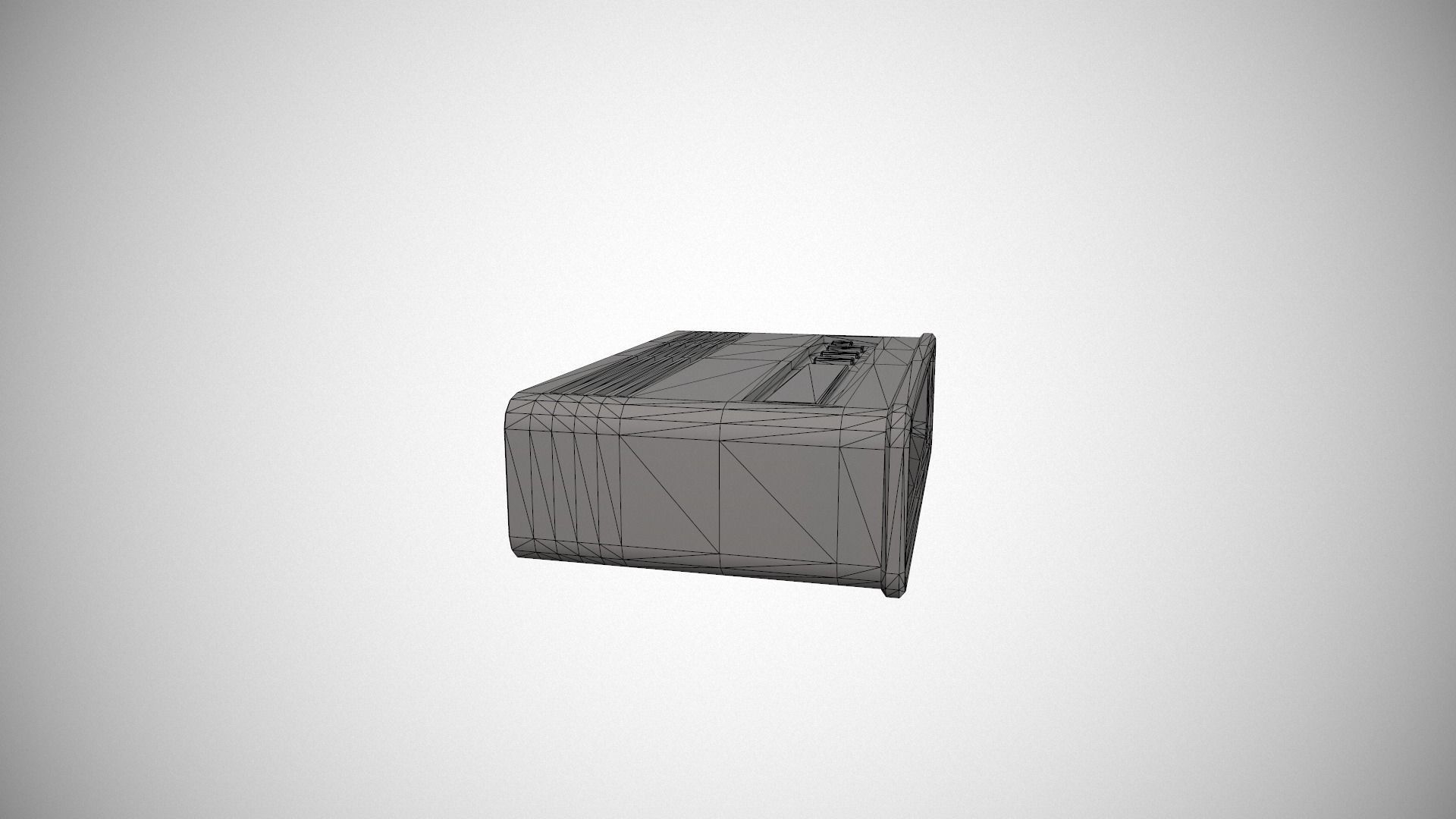 Green Stylized Digital Alarm Clock Low-poly 3D model_15