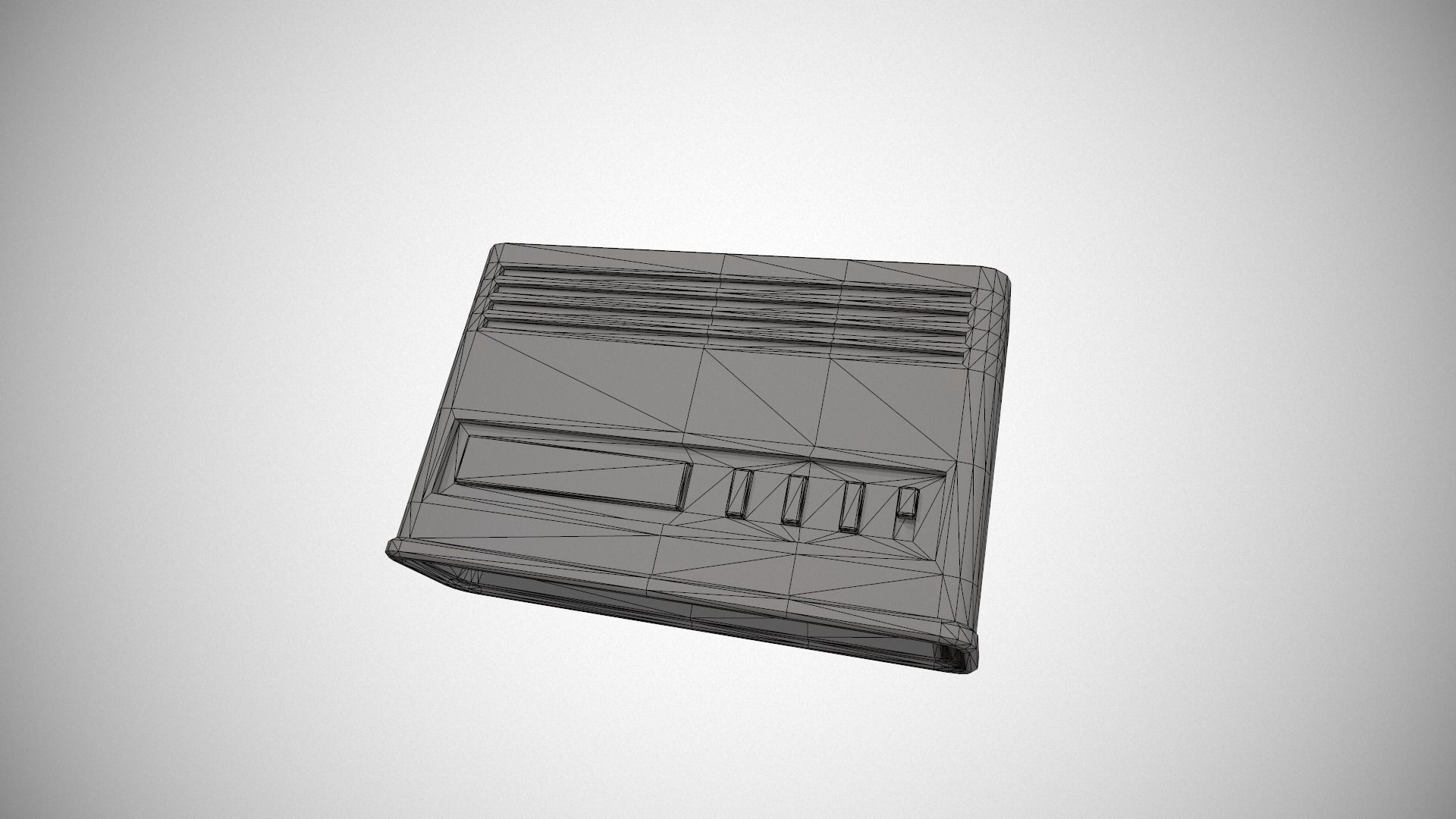 Green Stylized Digital Alarm Clock Low-poly 3D model_24