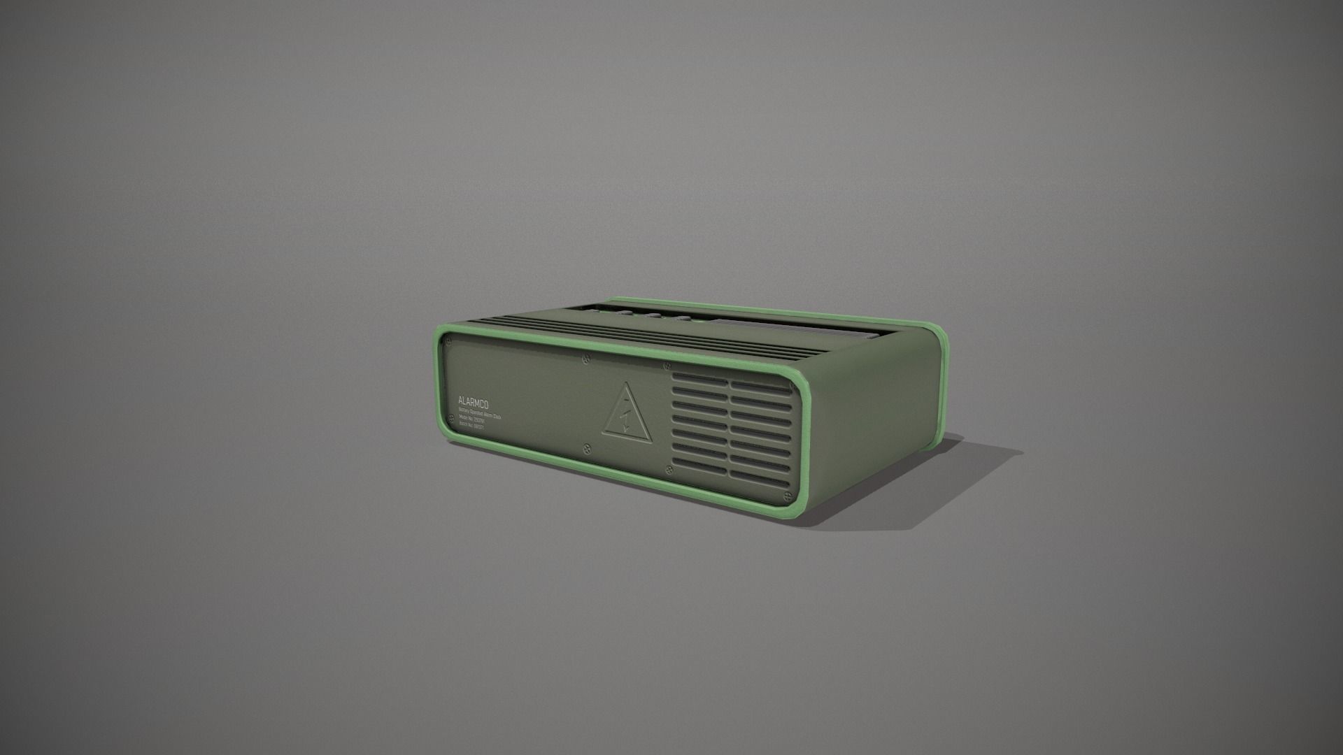 Green Stylized Digital Alarm Clock Low-poly 3D model_5