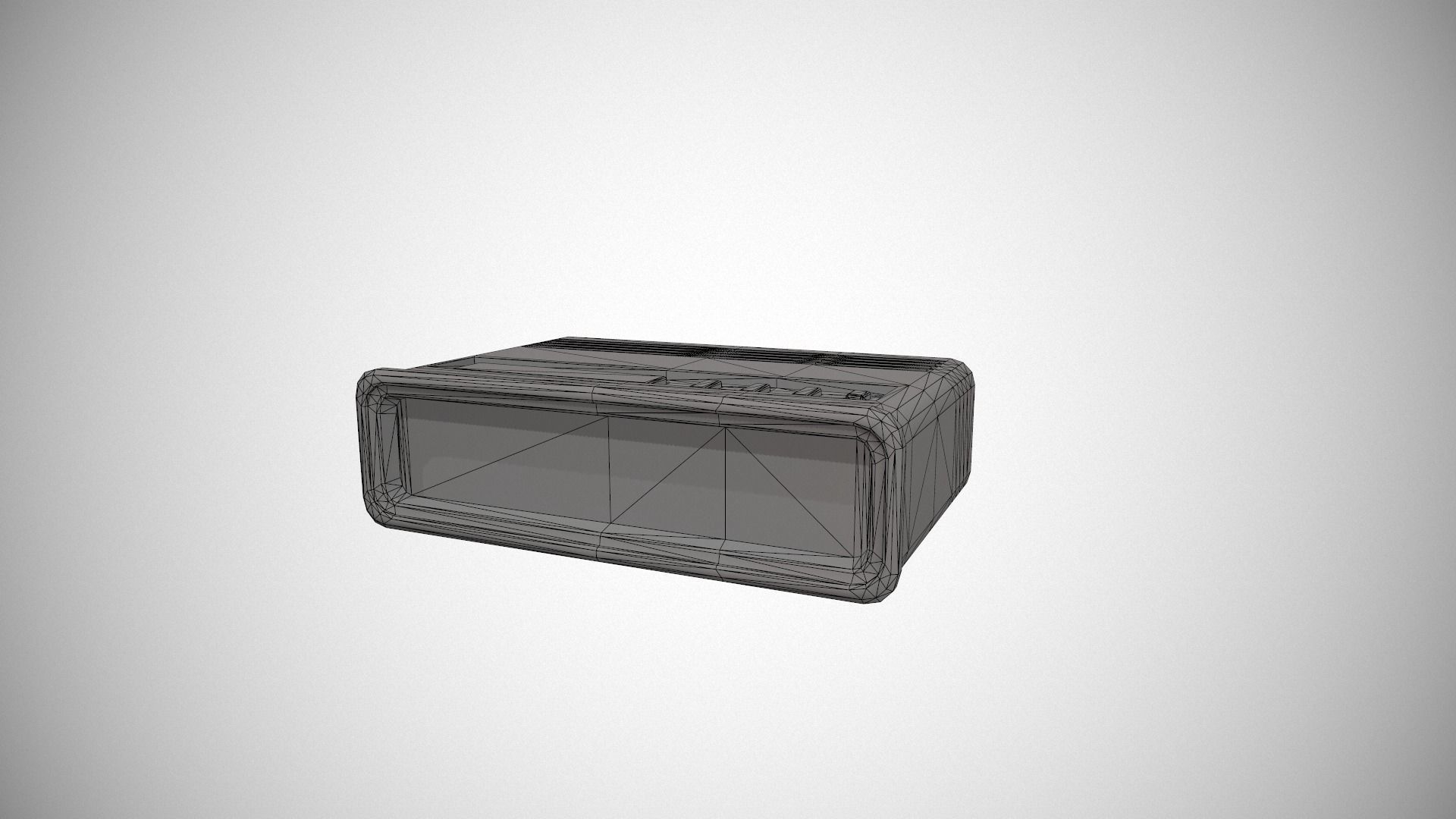 Green Stylized Digital Alarm Clock Low-poly 3D model_12