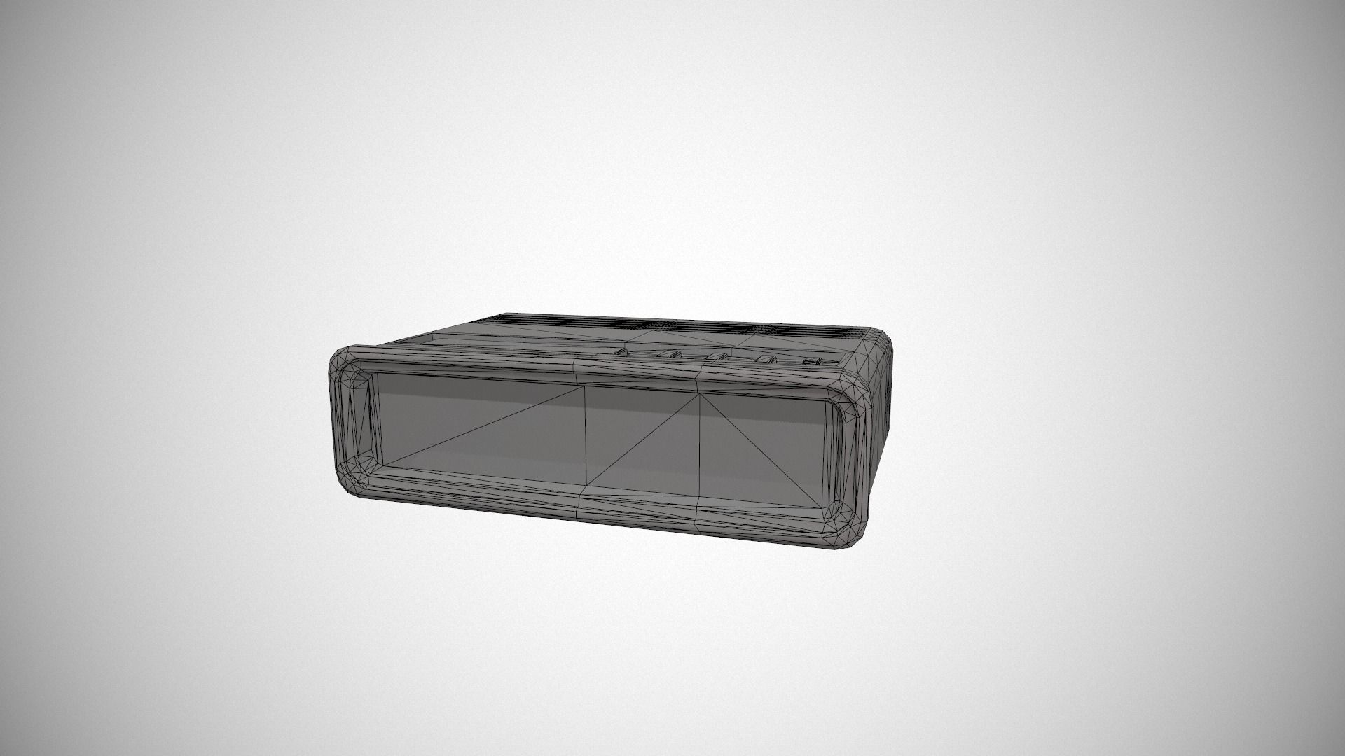 Green Stylized Digital Alarm Clock Low-poly 3D model_23