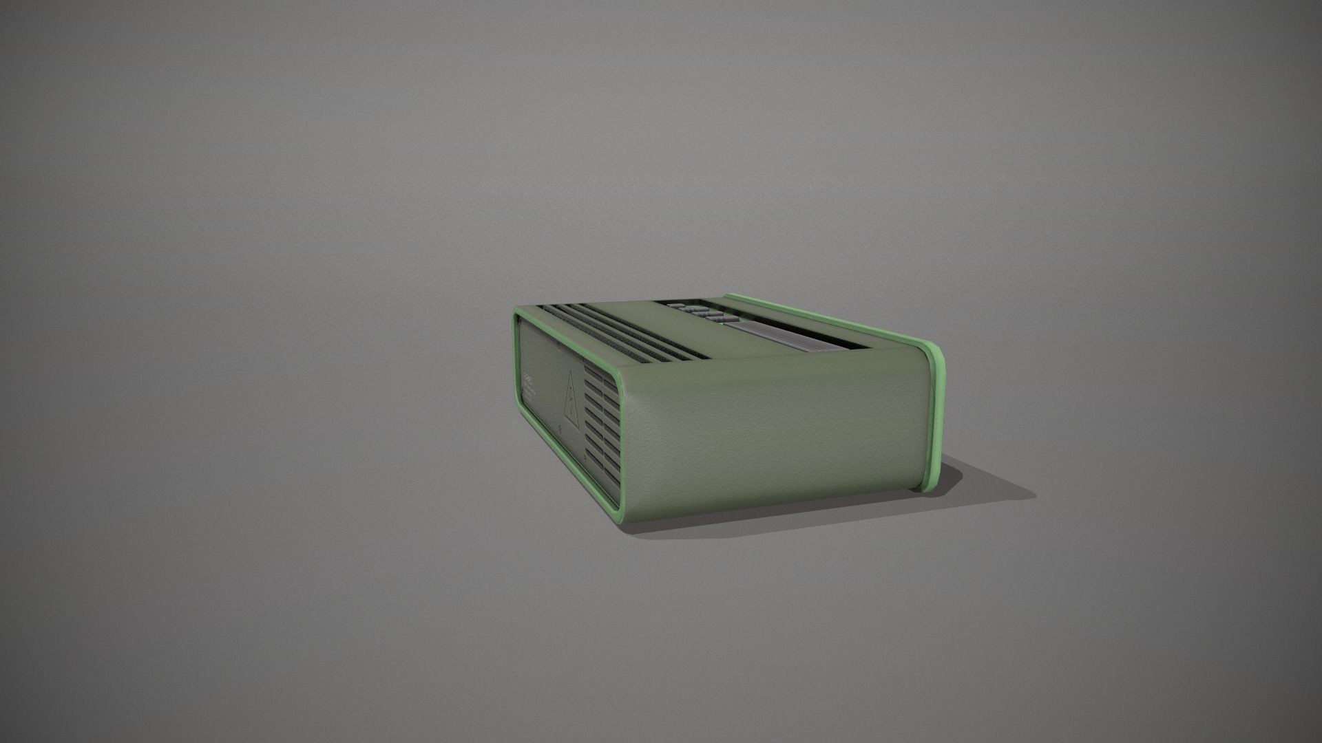 Green Stylized Digital Alarm Clock Low-poly 3D model_4
