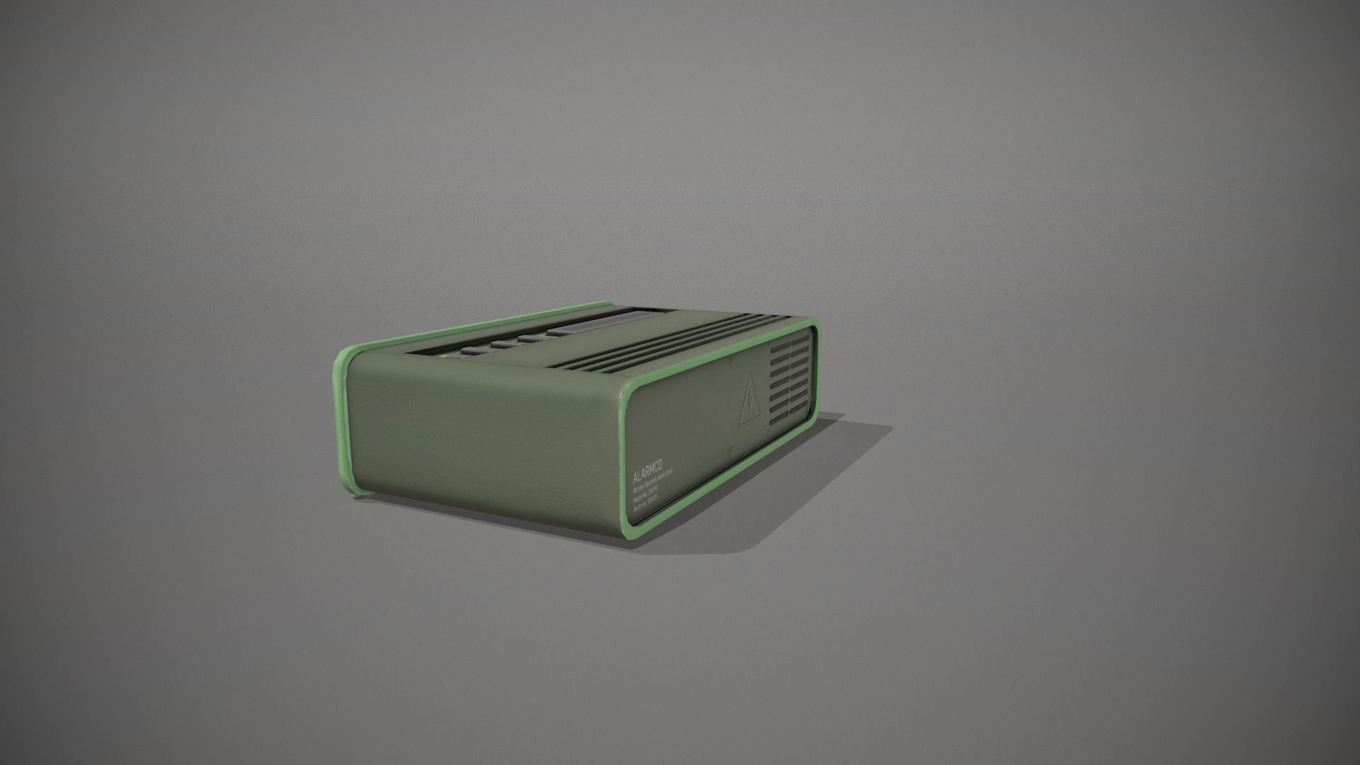 Green Stylized Digital Alarm Clock Low-poly 3D model_8