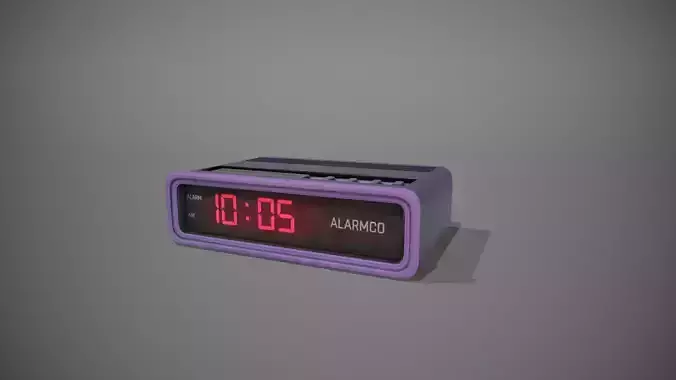 Purple Stylized Digital Alarm Clock