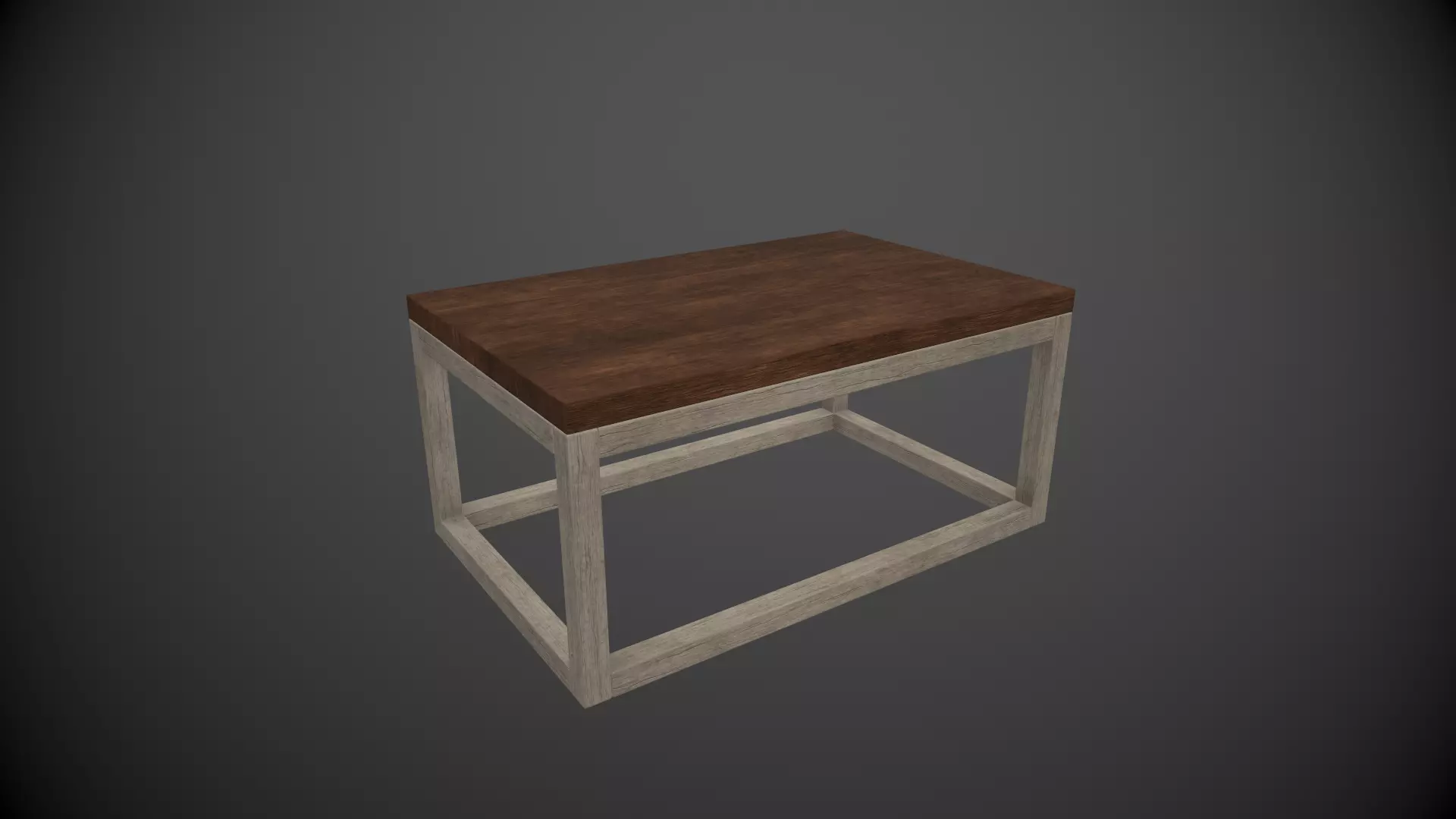Industrial coffe table Low-poly 3D model_0