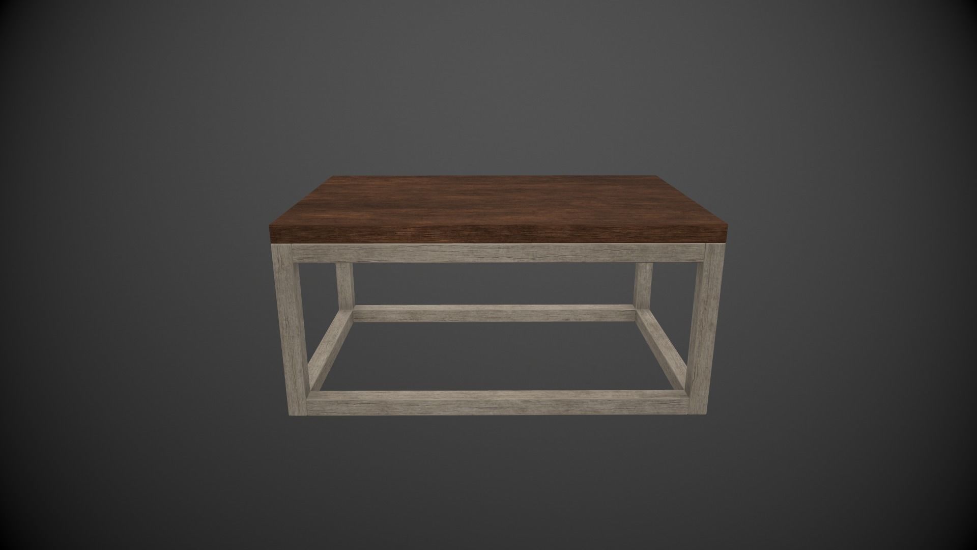 Industrial coffe table Low-poly 3D model_2