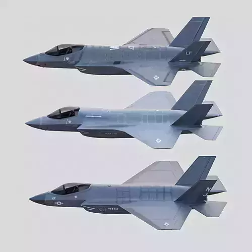 F35A F35B C35C Low-poly 3D model