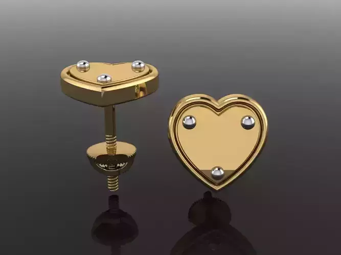 Dainty Heart ID Stud Earring