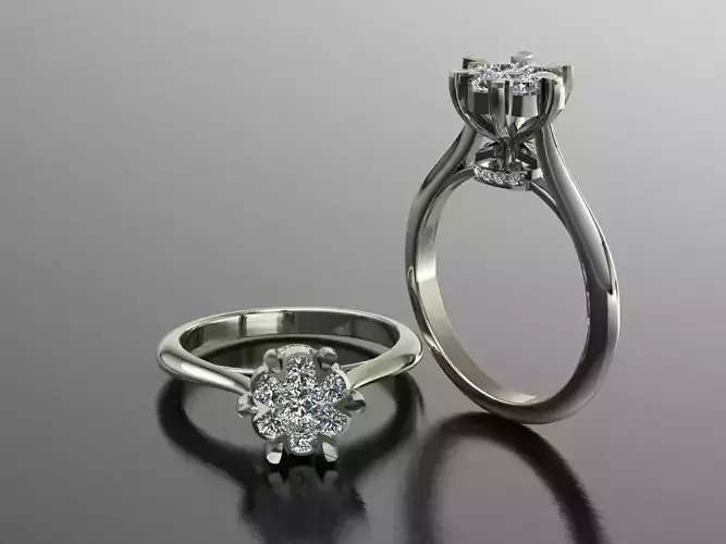 Ring with diamond Illusion setting