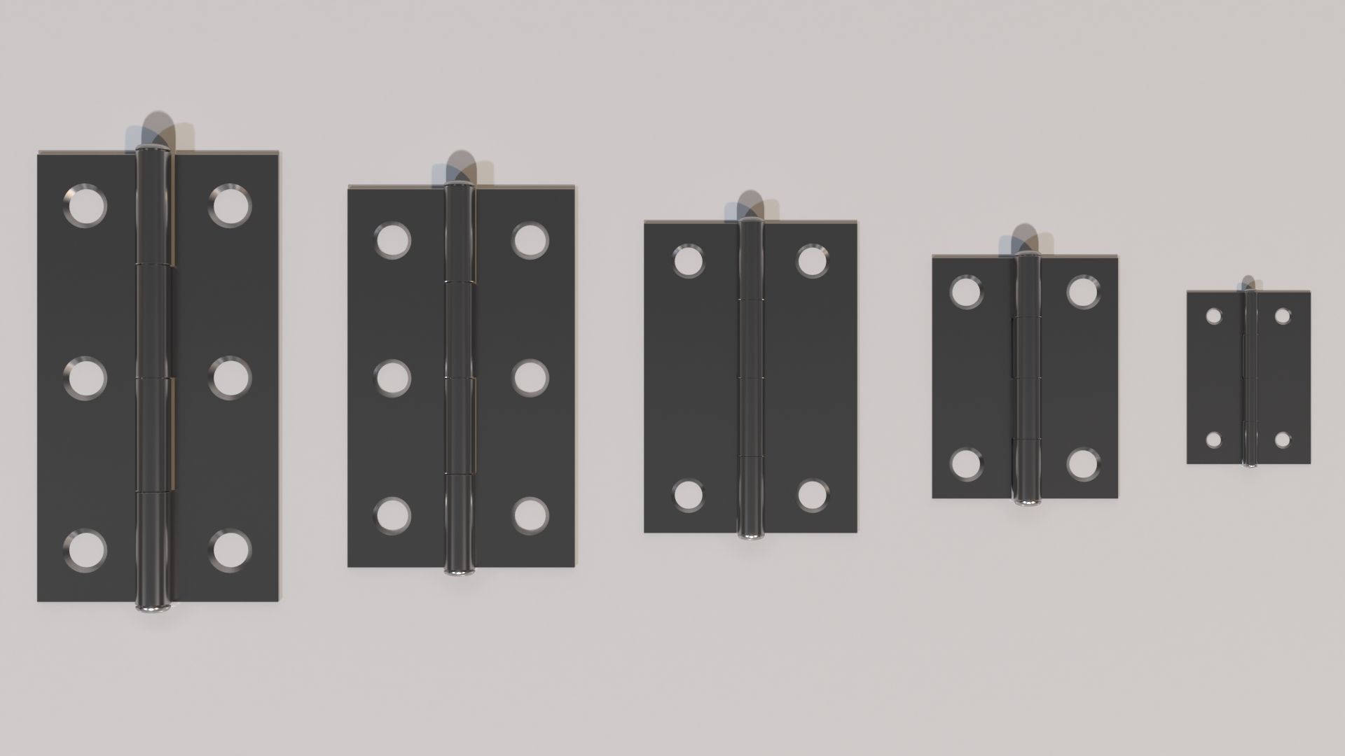 Hinge stainless steel door hinges Low-poly 3D model_1