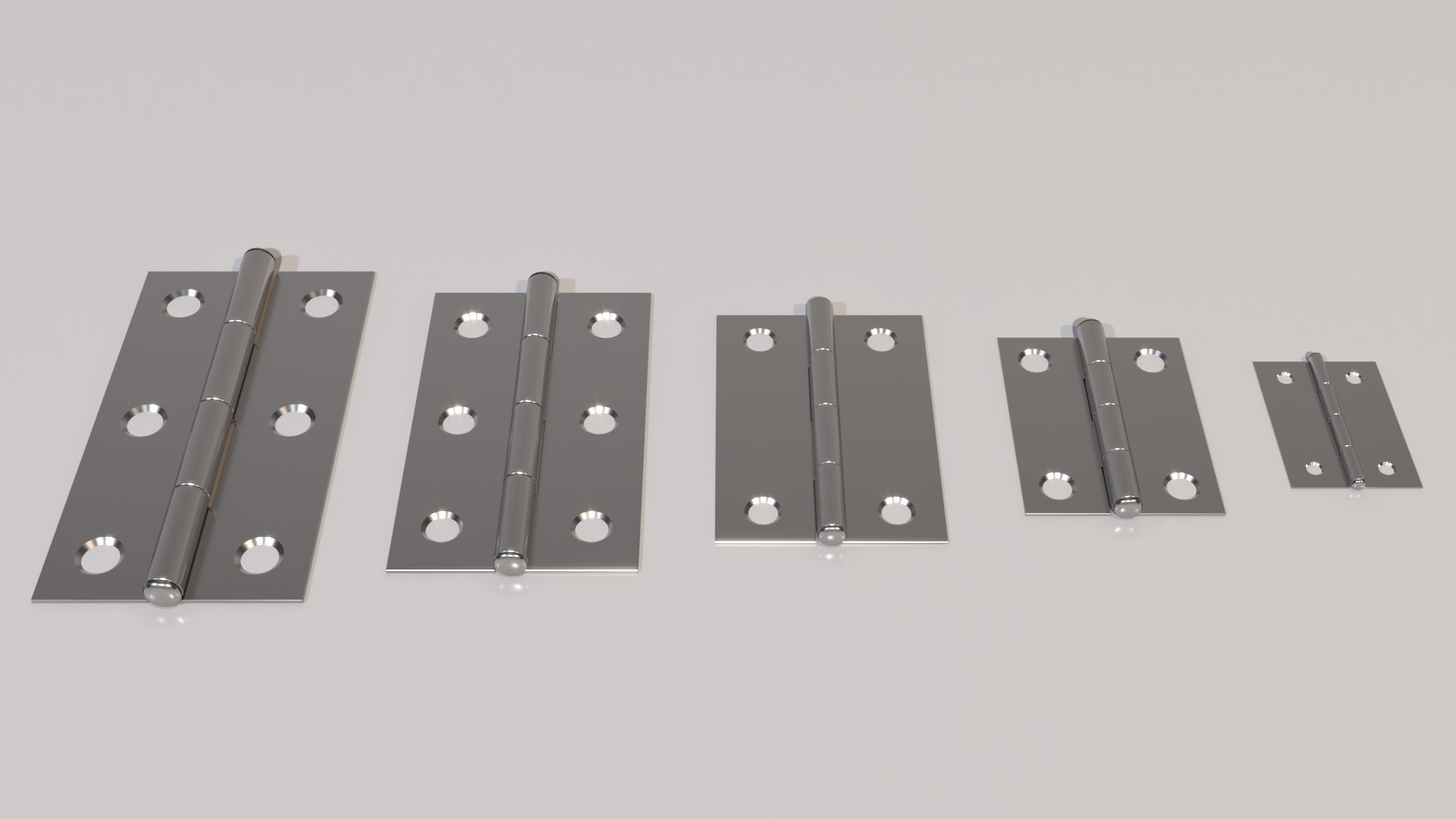 Hinge stainless steel door hinges Low-poly 3D model_2