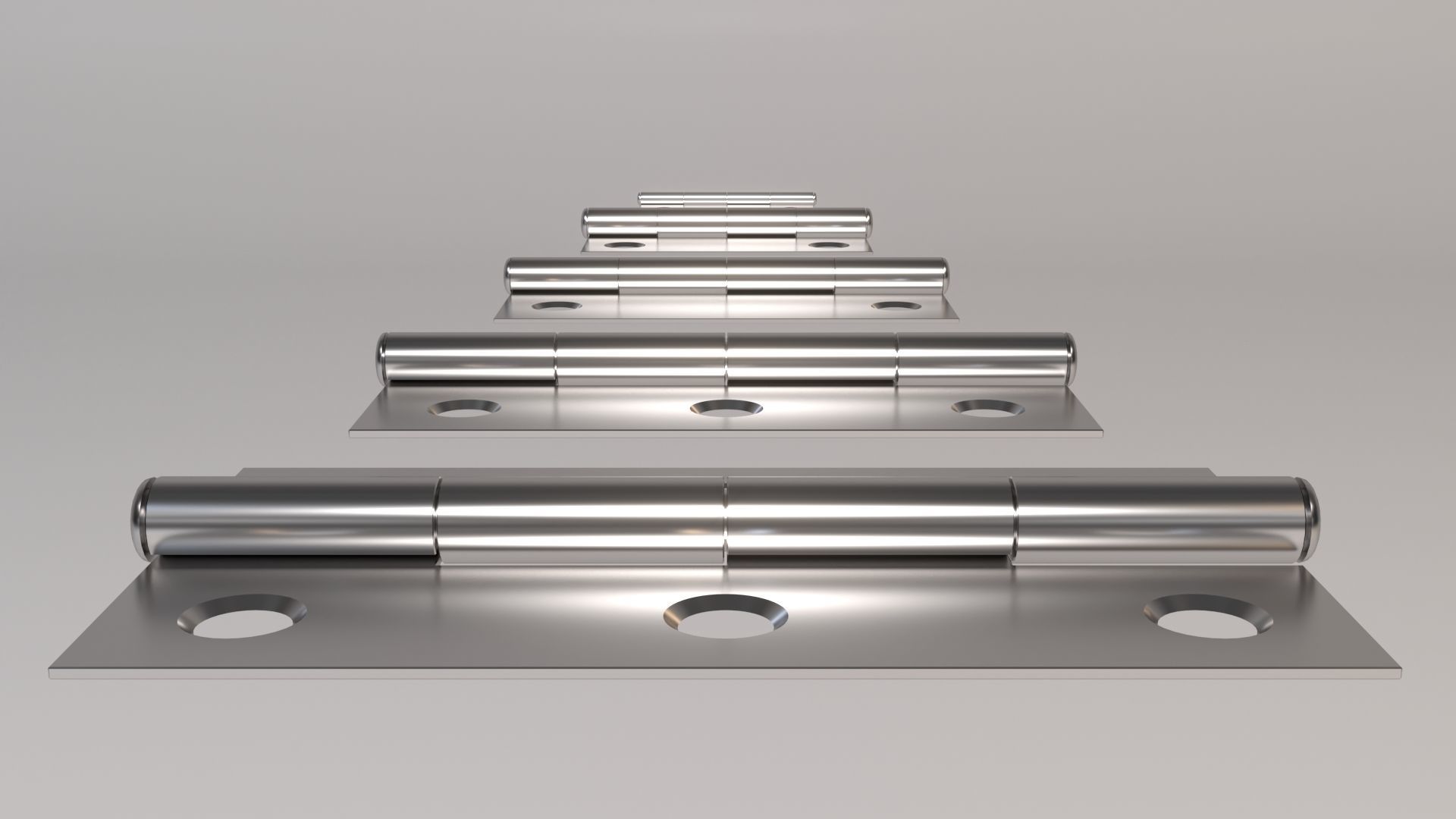 Hinge stainless steel door hinges Low-poly 3D model_4