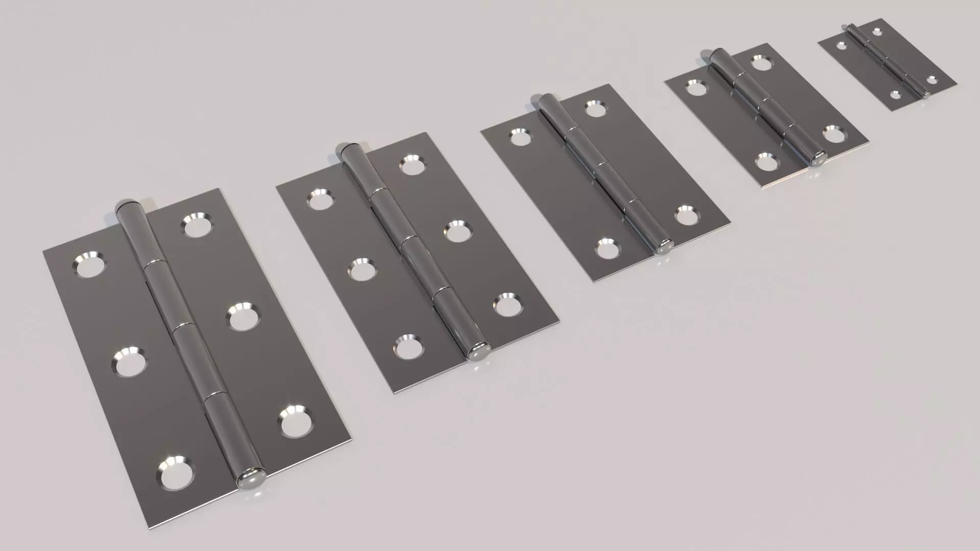 Hinge stainless steel door hinges Low-poly 3D model_0