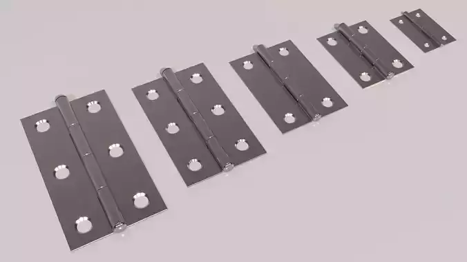 Hinge stainless steel door hinges Low-poly 3D model