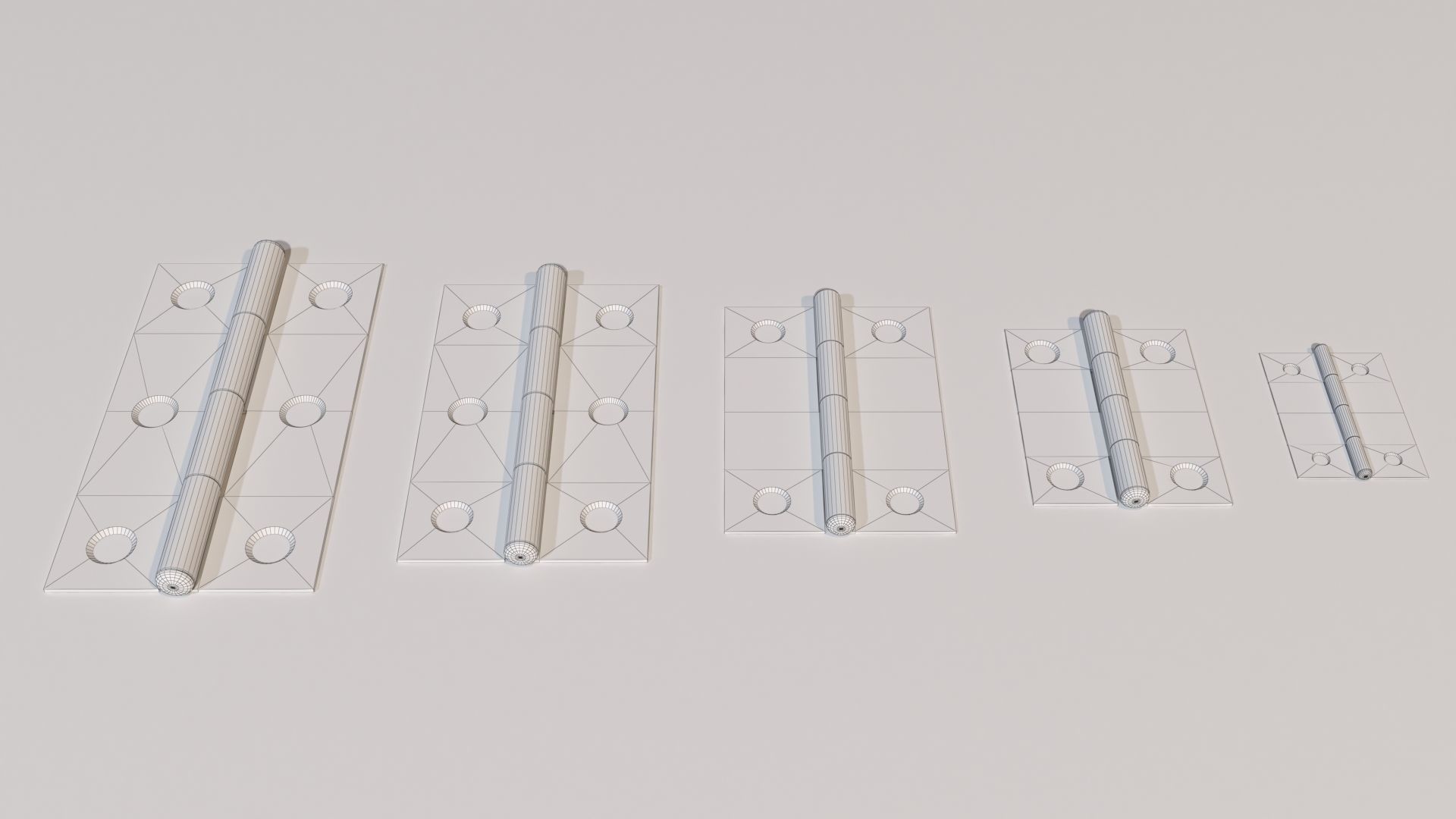 Hinge stainless steel door hinges Low-poly 3D model_6