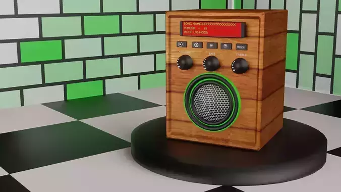 speaker wooden radio