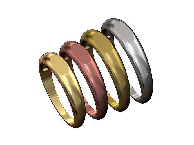 Oval flat Dome signet ring  3D print model