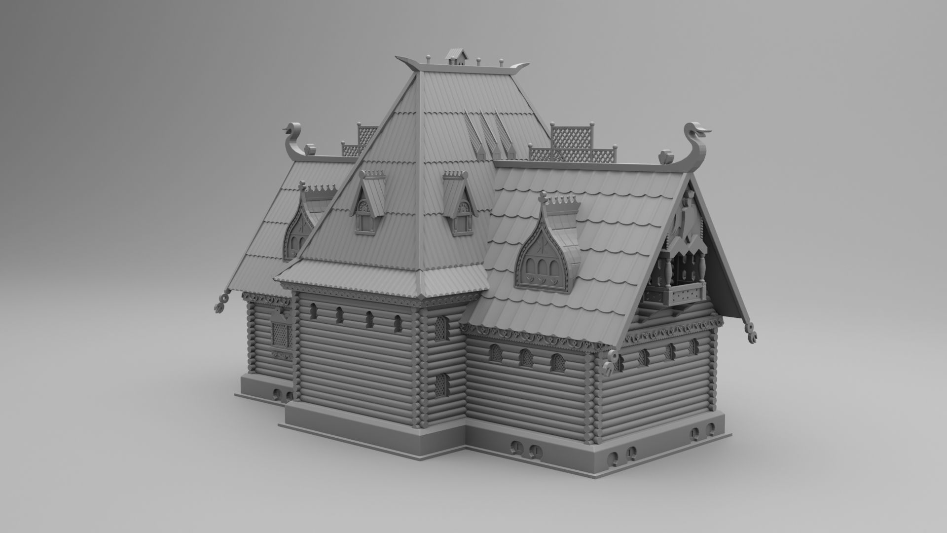 Slavic house Izba 3D print model_1