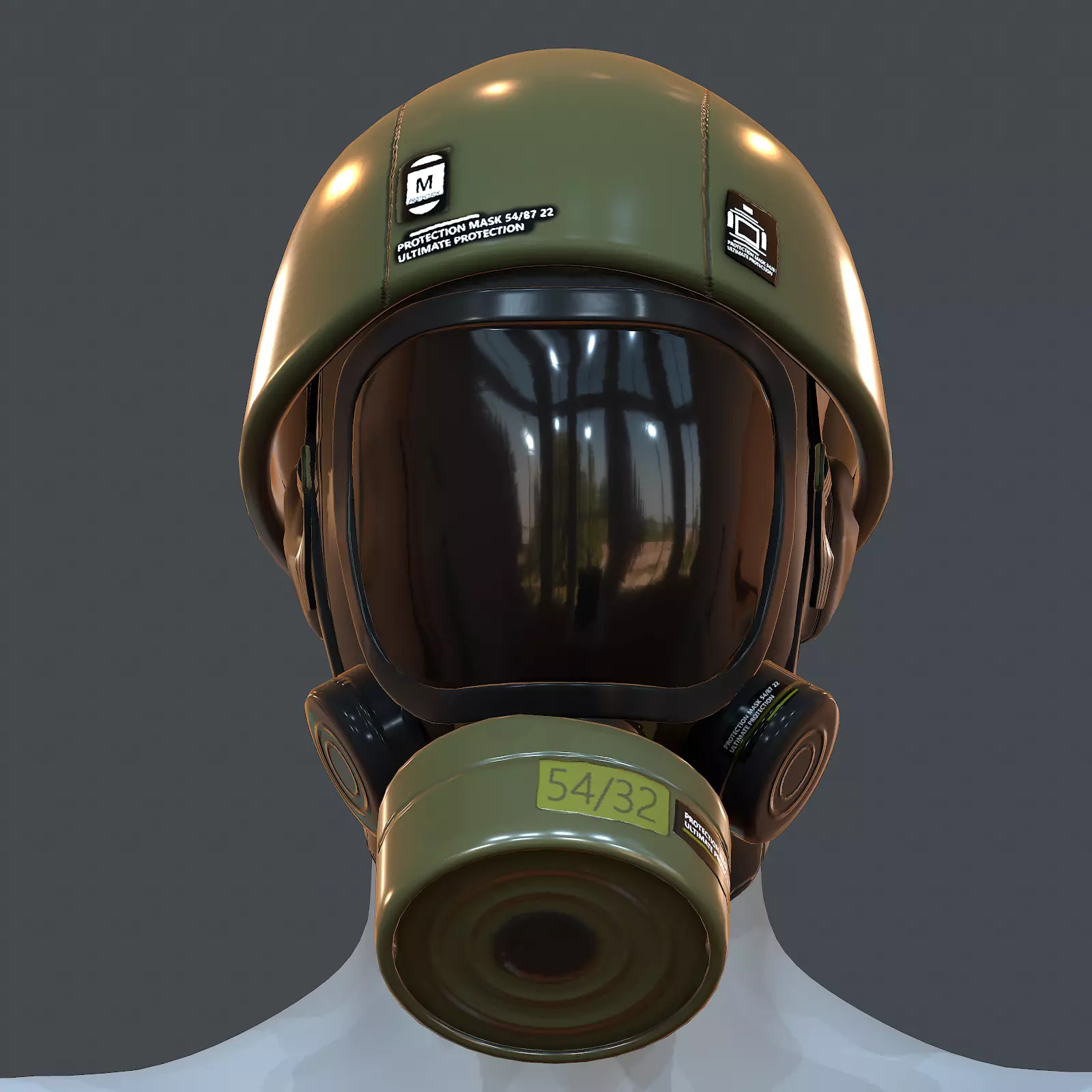 Gas mask helmet 3d model scifi Low-poly Low-poly 3D model