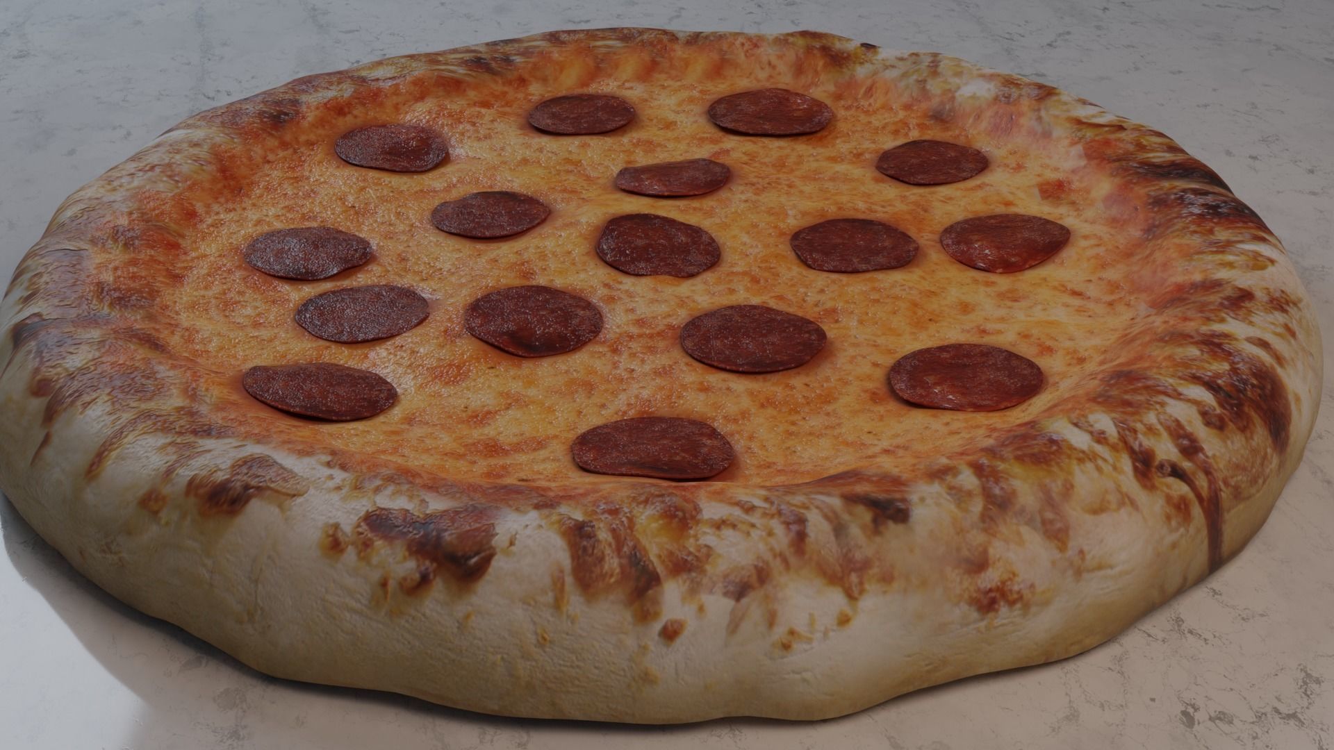 Pepperoni Pizza 3D model_10