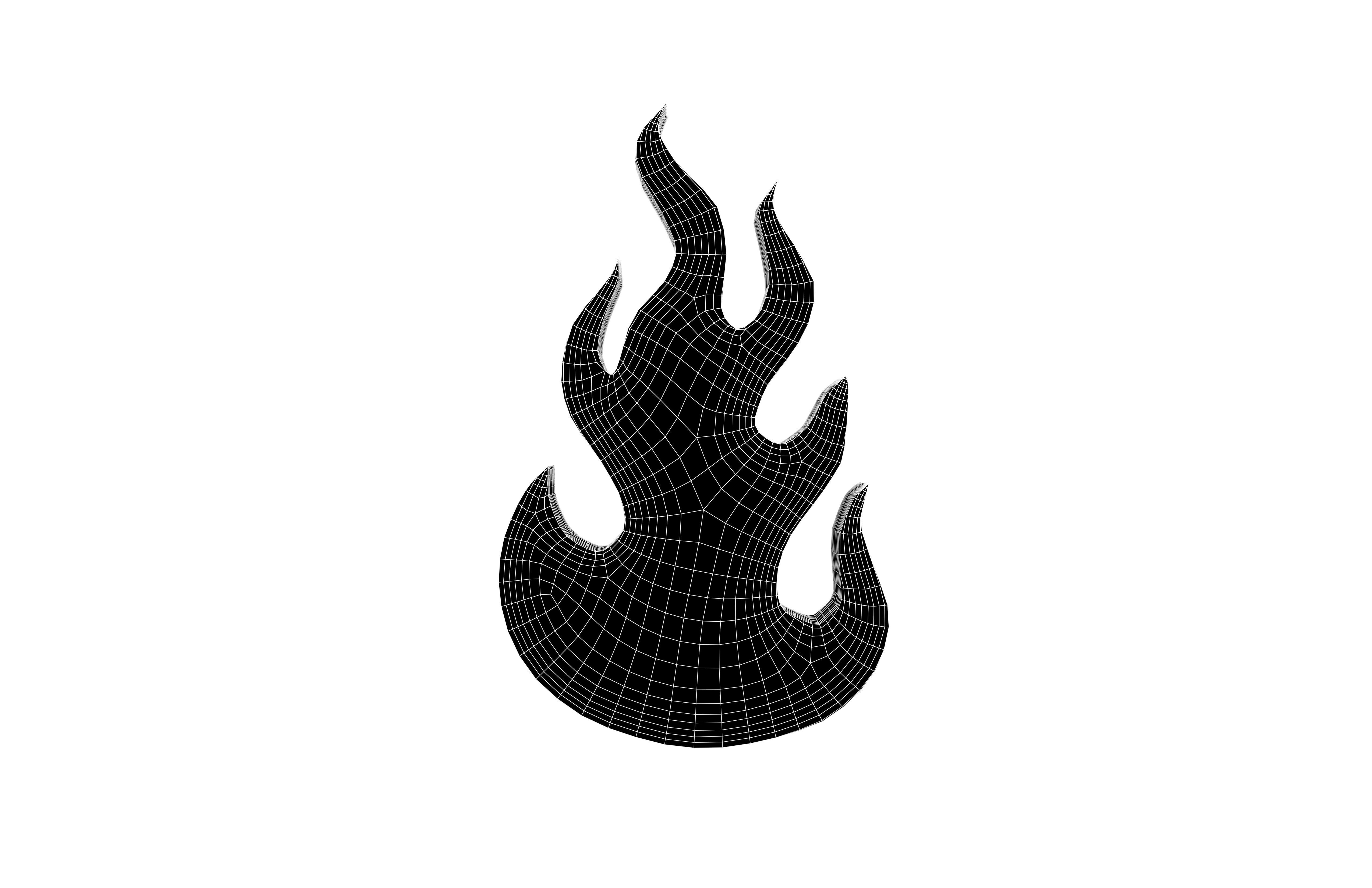 Fire Symbol v1 003 Low-poly 3D model_5