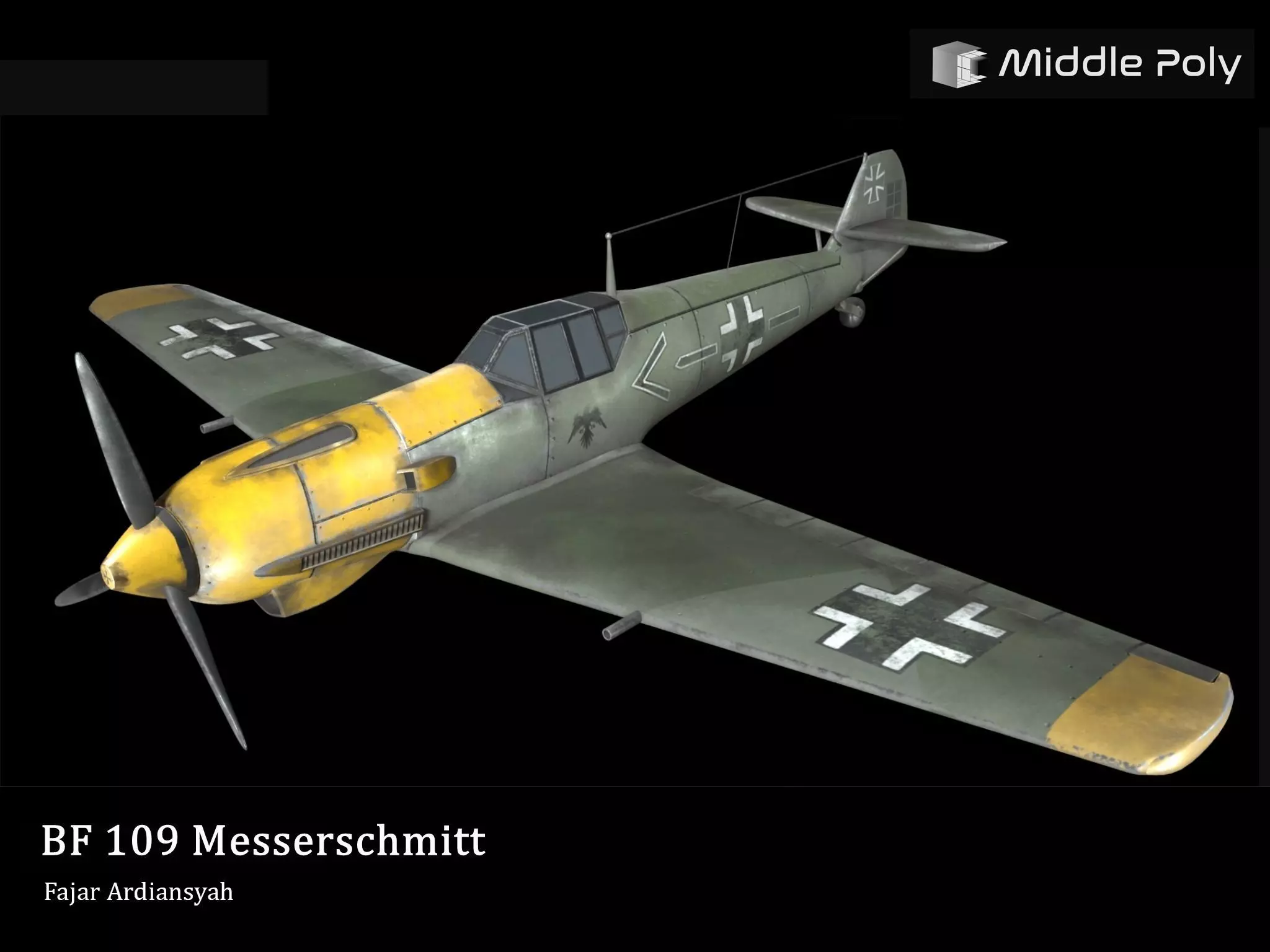 BF - 109 Messerschmitt 3D Model Low-poly 3D model