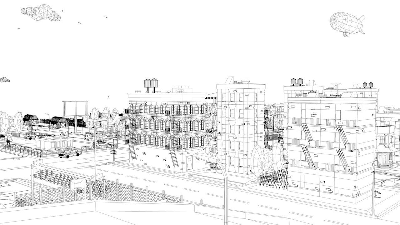 Cartoon Low Poly USA City Pack Low-poly 3D model_15