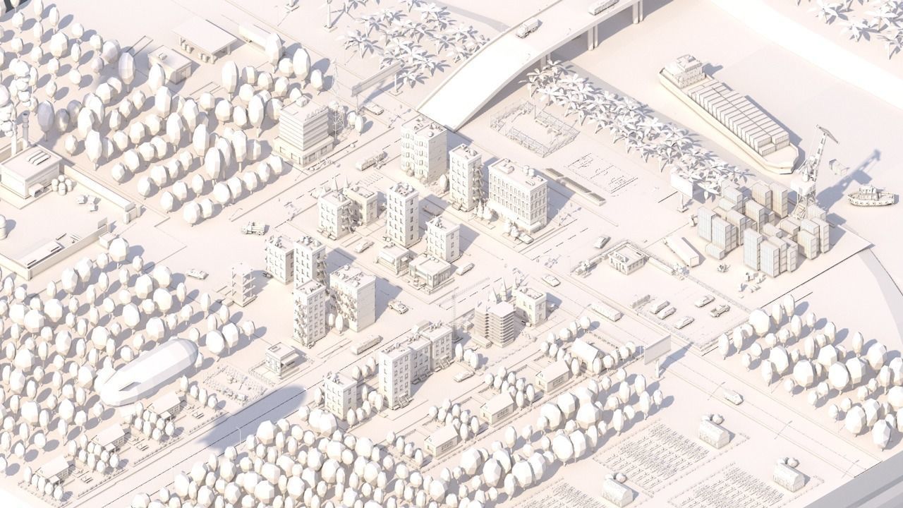 Cartoon Low Poly USA City Pack Low-poly 3D model_8