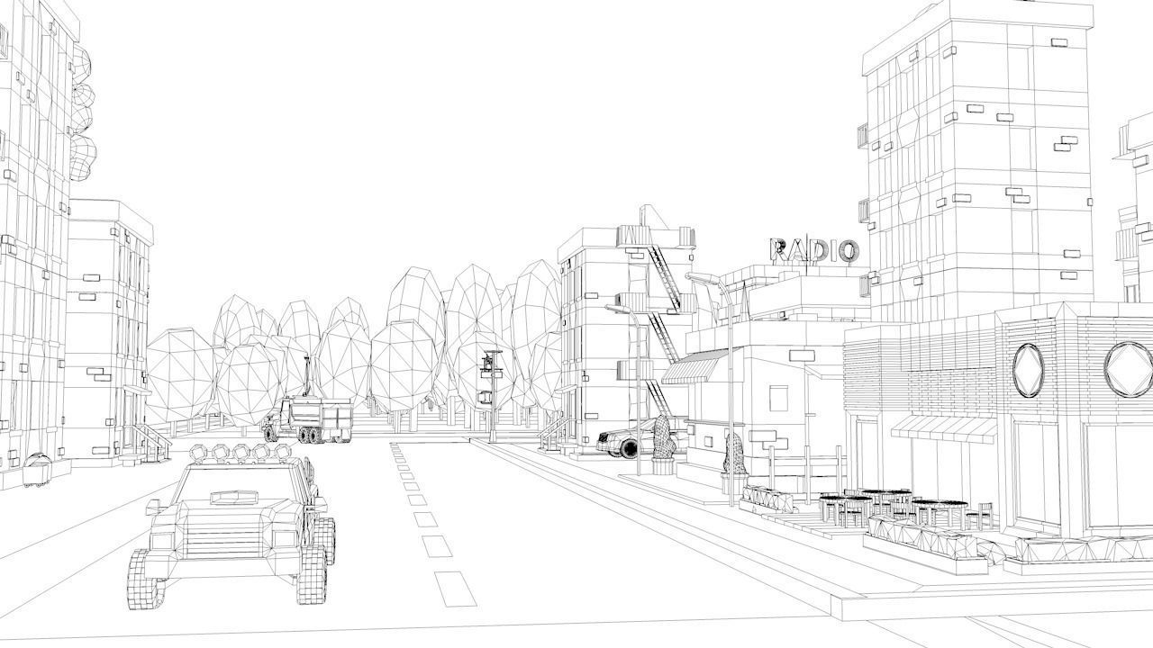 Cartoon Low Poly USA City Pack Low-poly 3D model_13