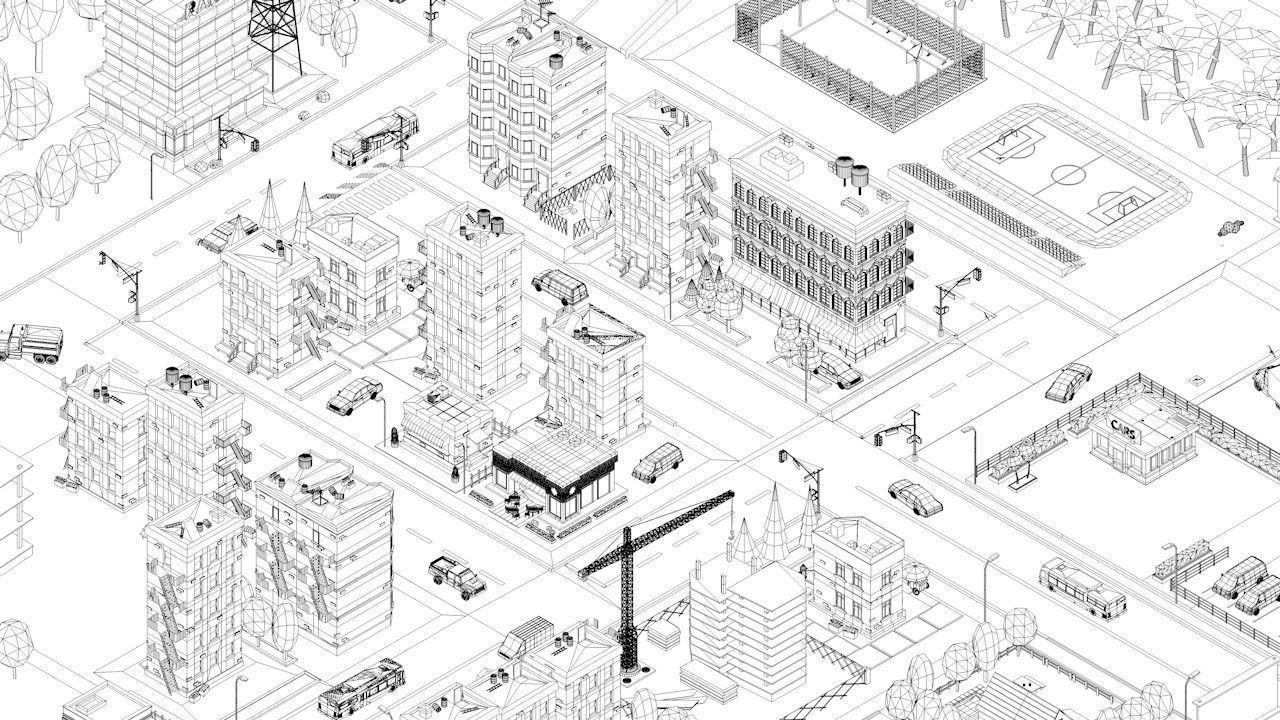 Cartoon Low Poly USA City Pack Low-poly 3D model_11