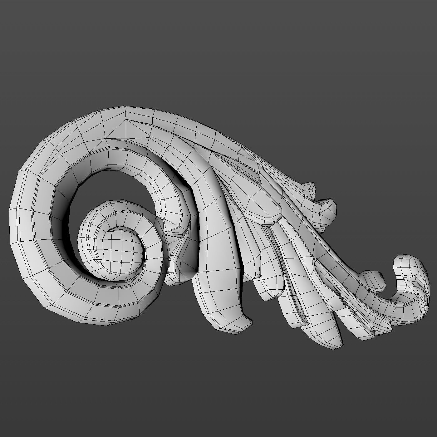 Molding ornament Low-poly 3D model_26