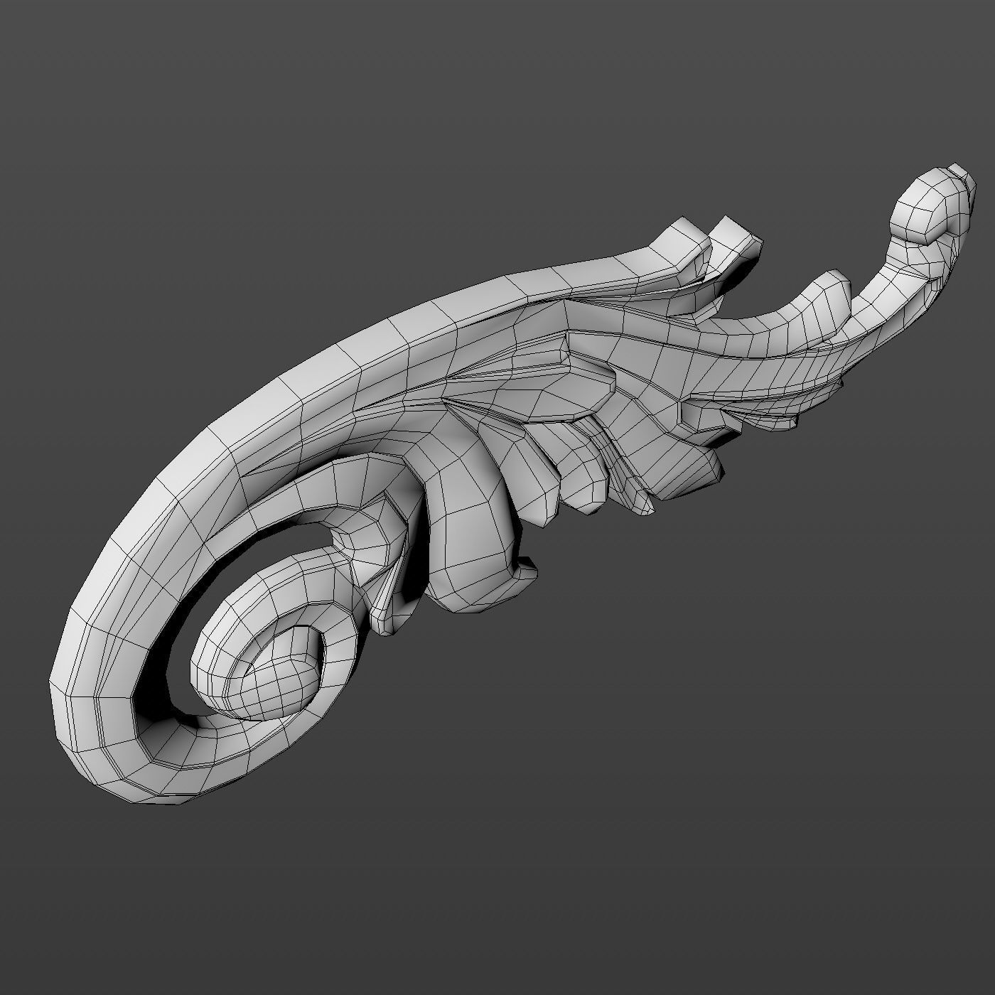 Molding ornament Low-poly 3D model_19