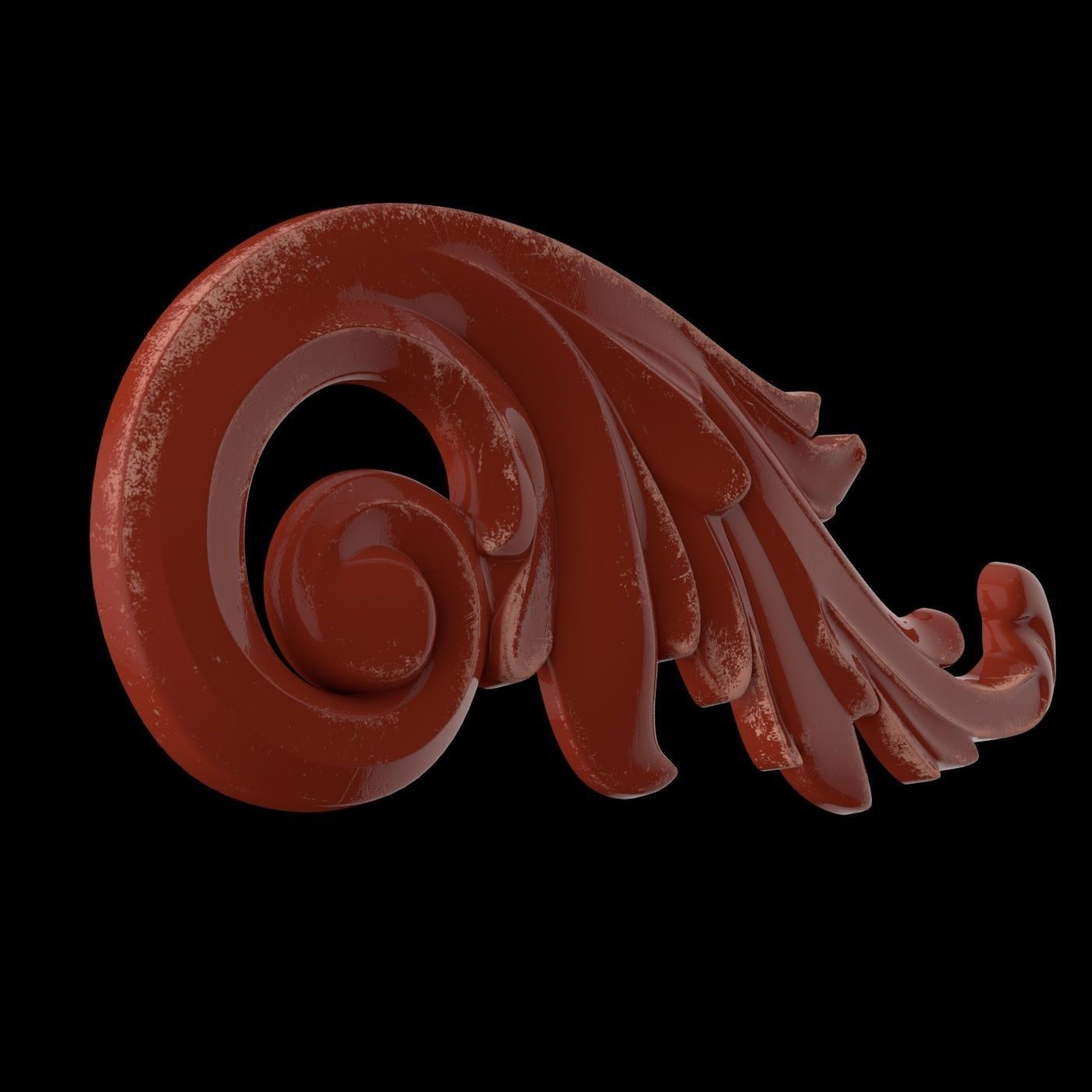 Molding ornament Low-poly 3D model_16