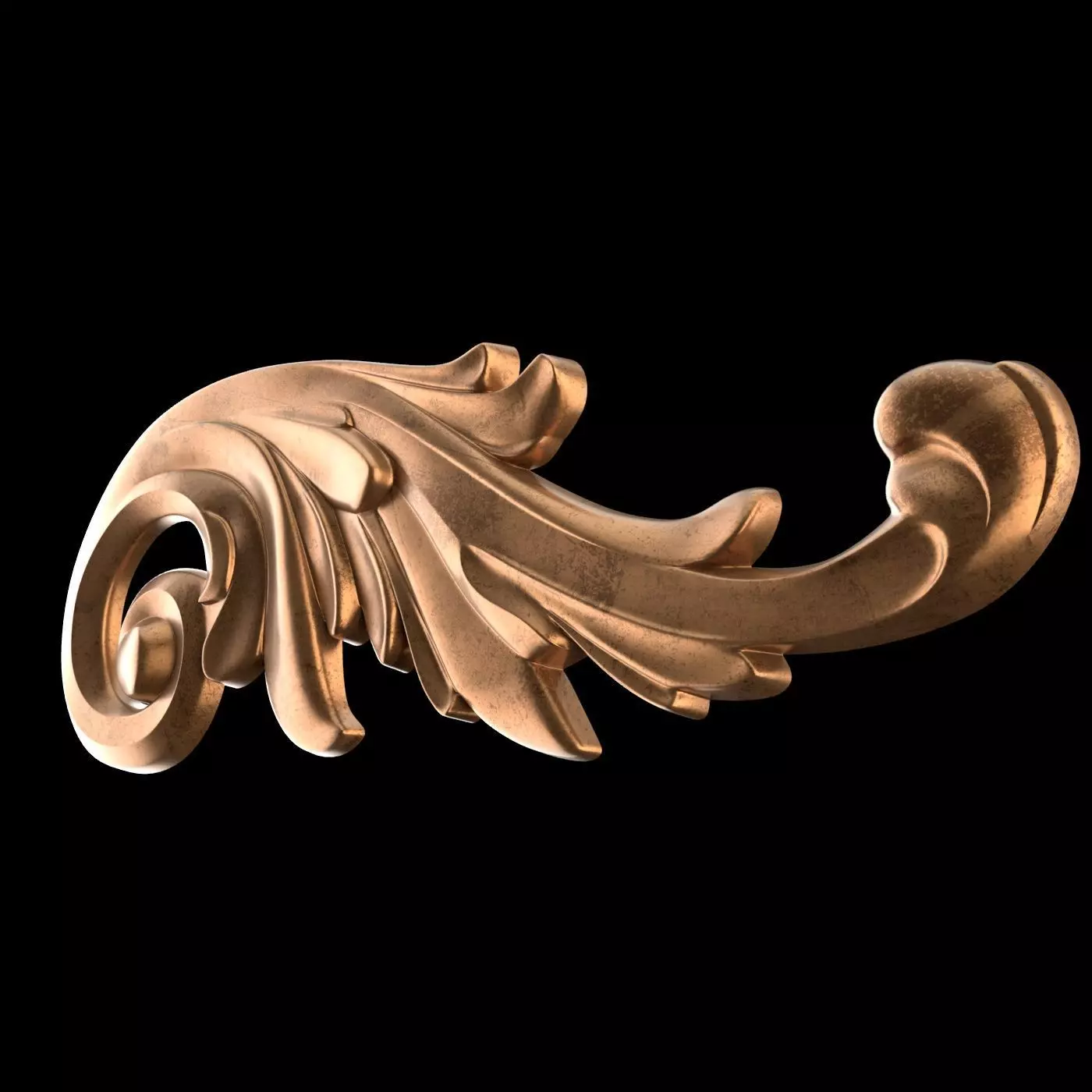 Molding ornament Low-poly 3D model_0