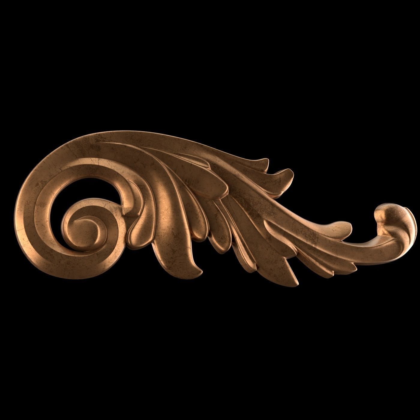 Molding ornament Low-poly 3D model_3