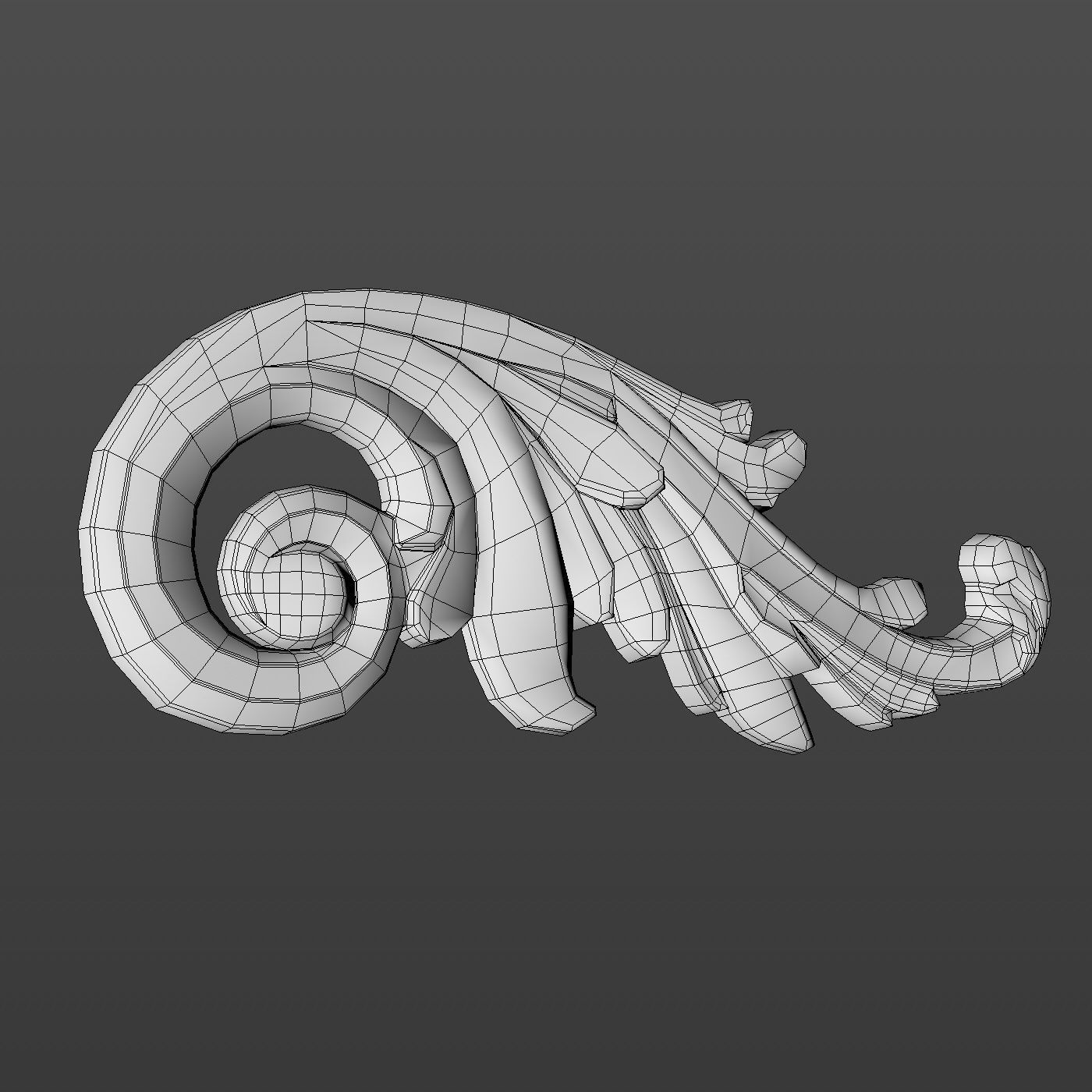 Molding ornament Low-poly 3D model_25