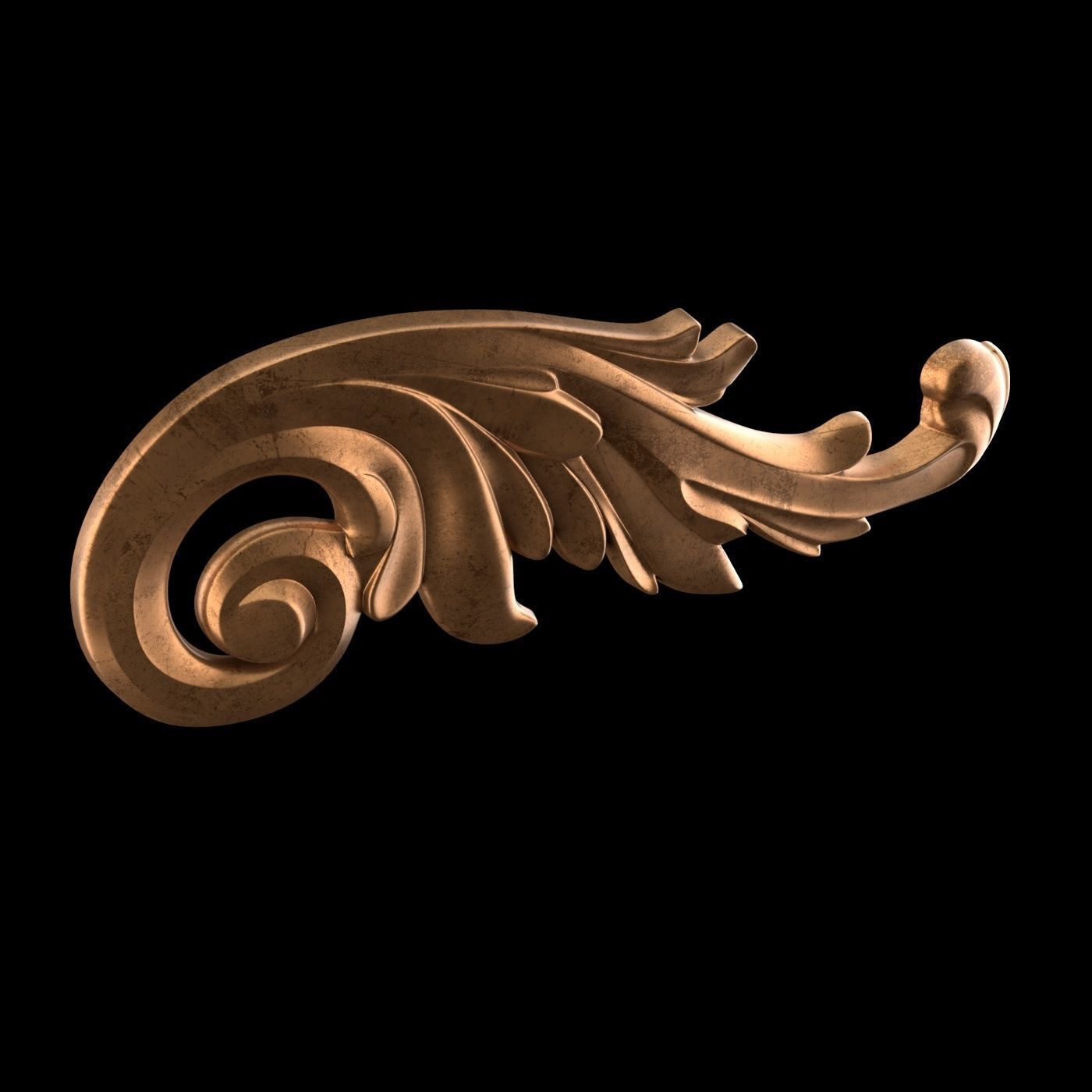 Molding ornament Low-poly 3D model_13